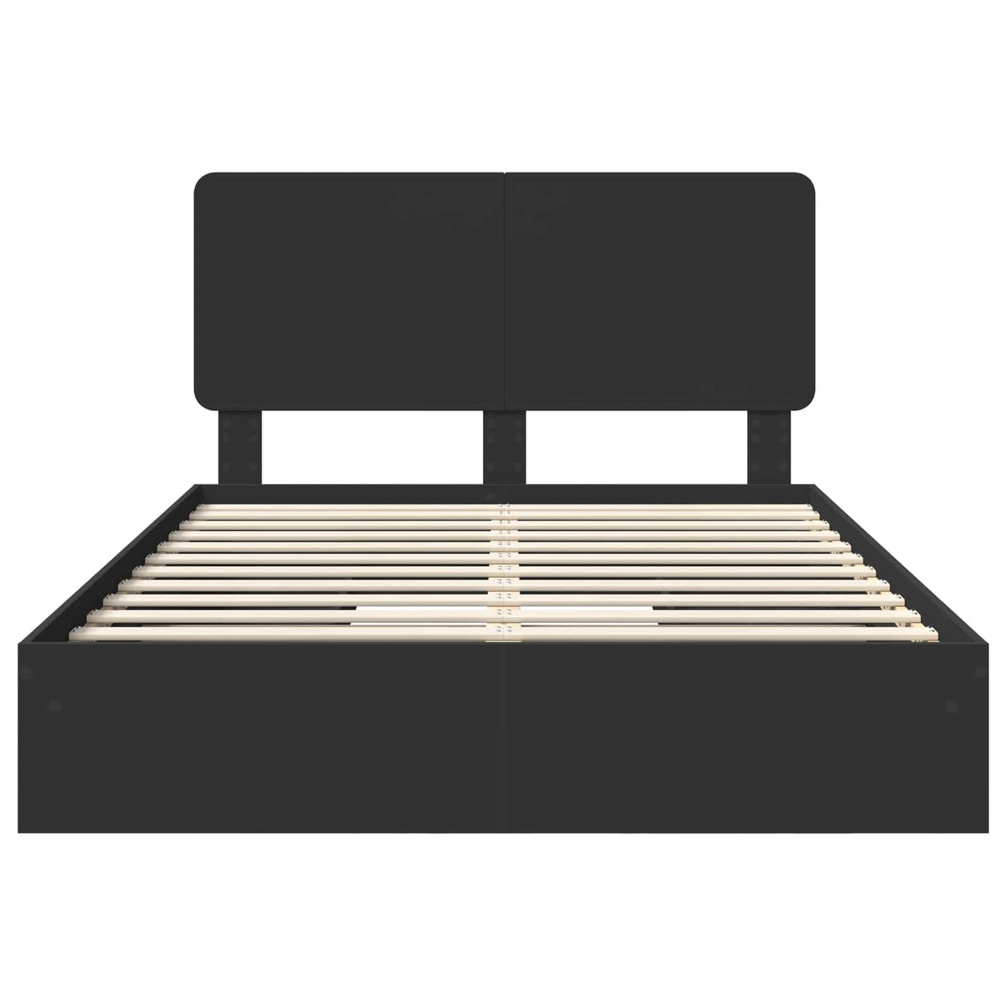 vidaXL Κρεβάτι Αποθήκης Μαύρο 140 x 190 cm Επεξεργασμένο ξύλο