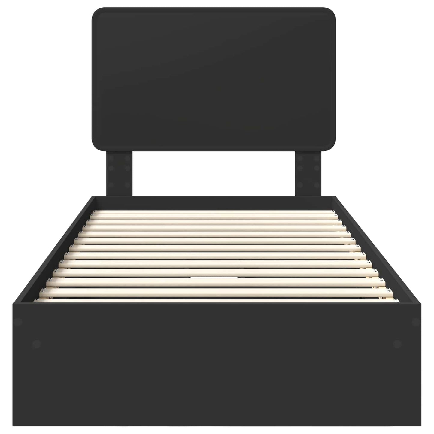 vidaXL Κρεβάτι Αποθήκης Μαύρο 100 x 200 cm Επεξεργασμένο ξύλο