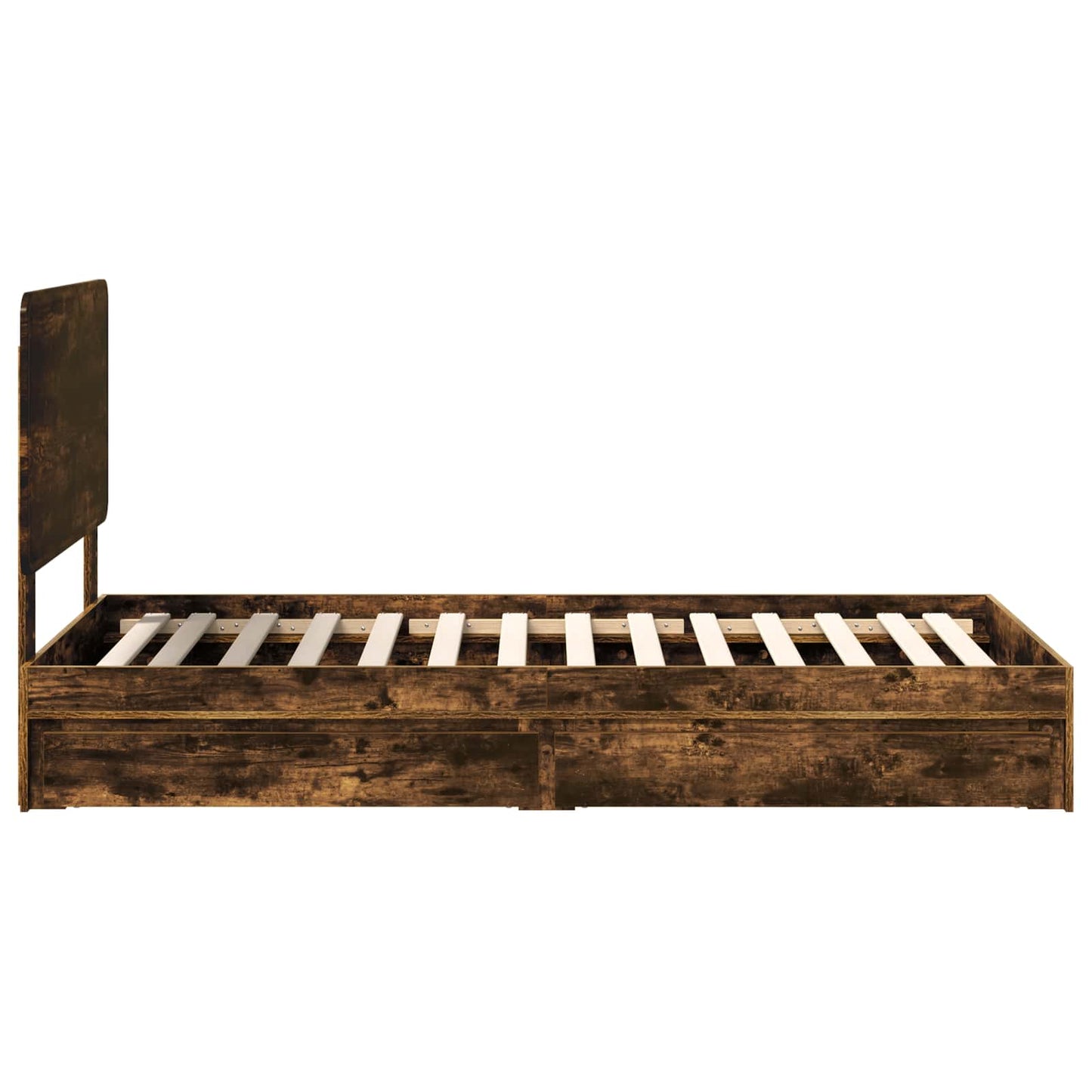 vidaXL Κρεβάτι Αποθήκης Καπνιστό Δρύς 90 x 200 cm Επεξεργασμένο ξύλο