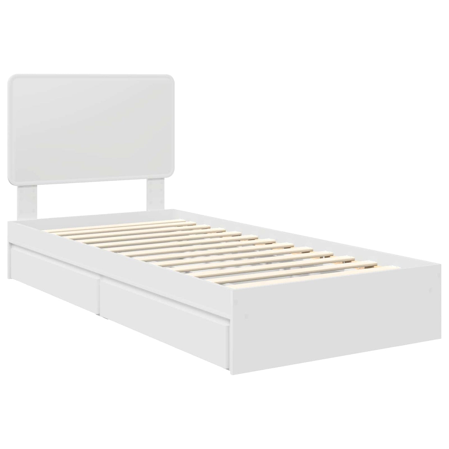 vidaXL Κρεβάτι Αποθήκης Λευκό 75 x 190 cm Επεξεργασμένο ξύλο