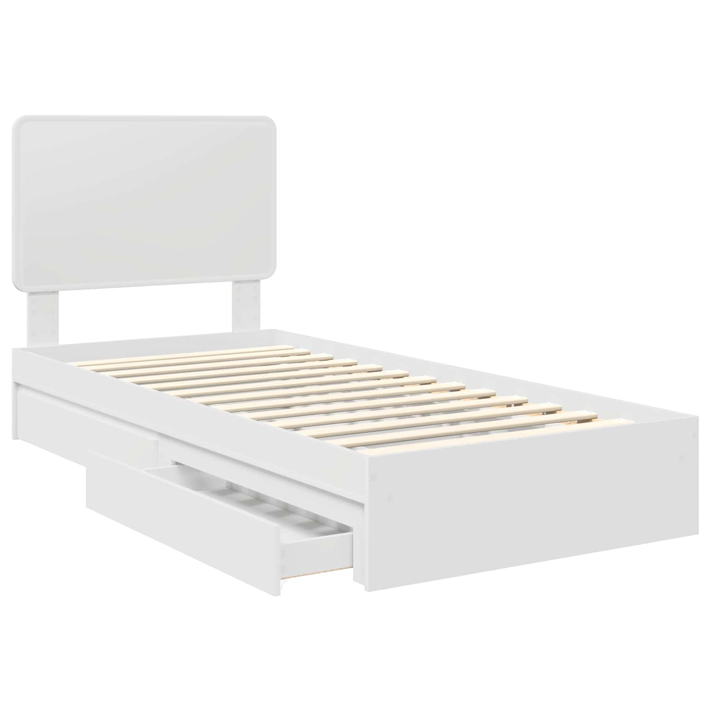 vidaXL Κρεβάτι Αποθήκης Λευκό 75 x 190 cm Επεξεργασμένο ξύλο