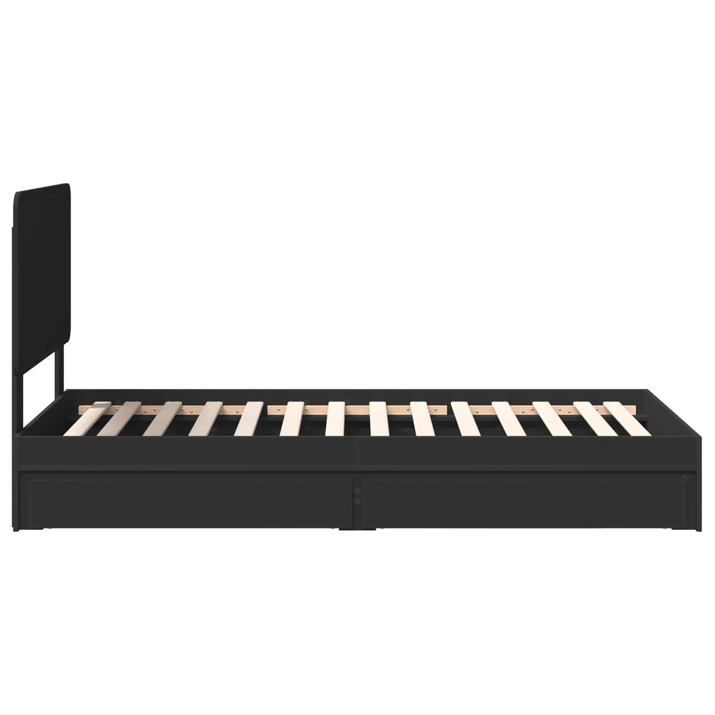 vidaXL Κρεβάτι Αποθήκης Μαύρο 75 x 190 cm Επεξεργασμένο ξύλο