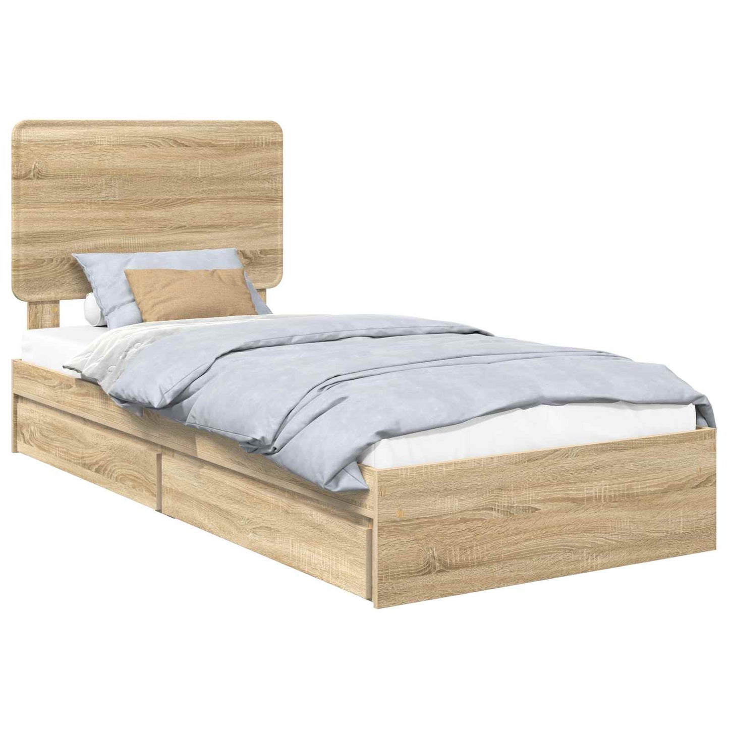 vidaXL Κρεβάτι Αποθήκης Δρύς Sonoma 75 x 190 cm Επεξεργασμένο ξύλο