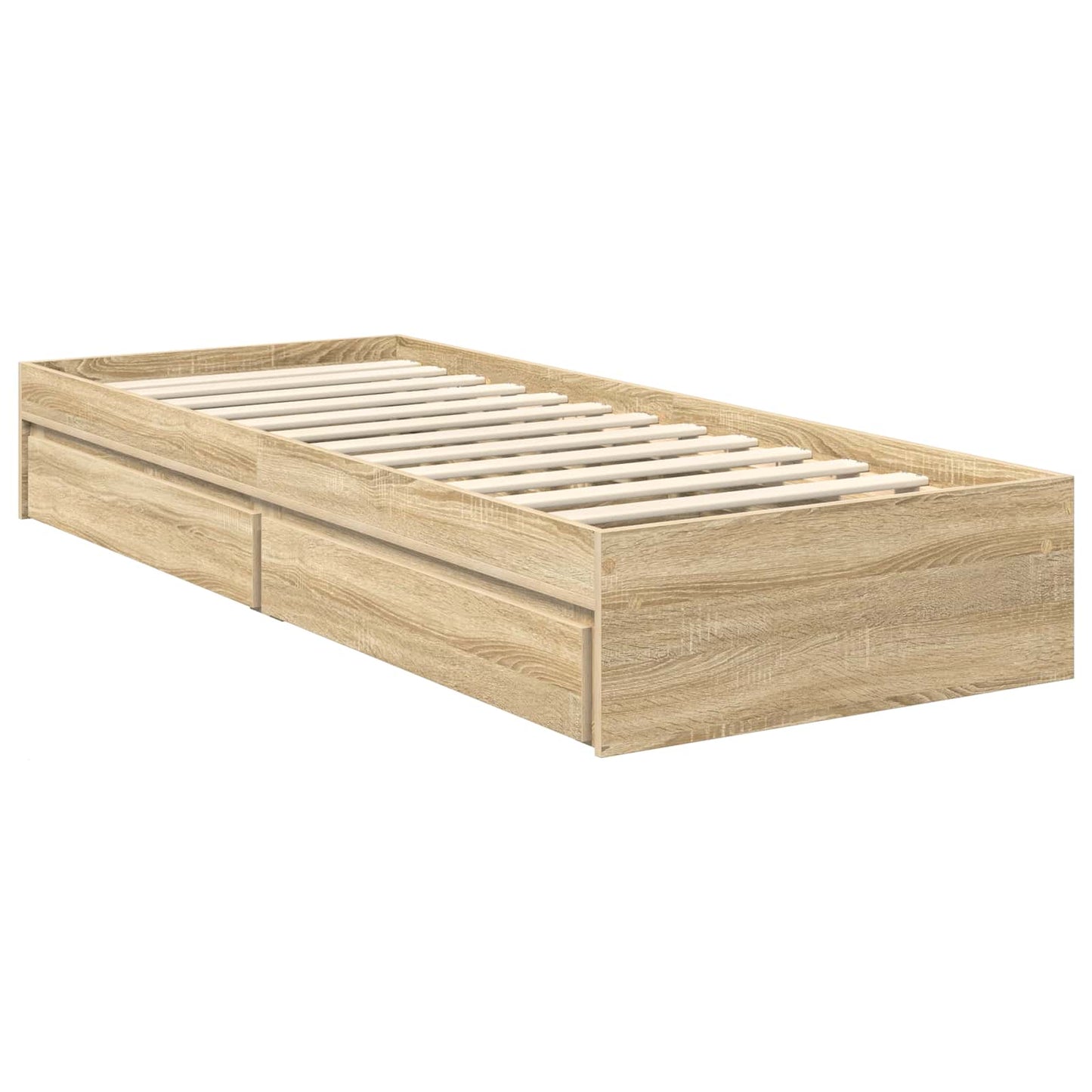 vidaXL Κρεβάτι Αποθήκης Δρύς Sonoma 75 x 190 cm Επεξεργασμένο ξύλο