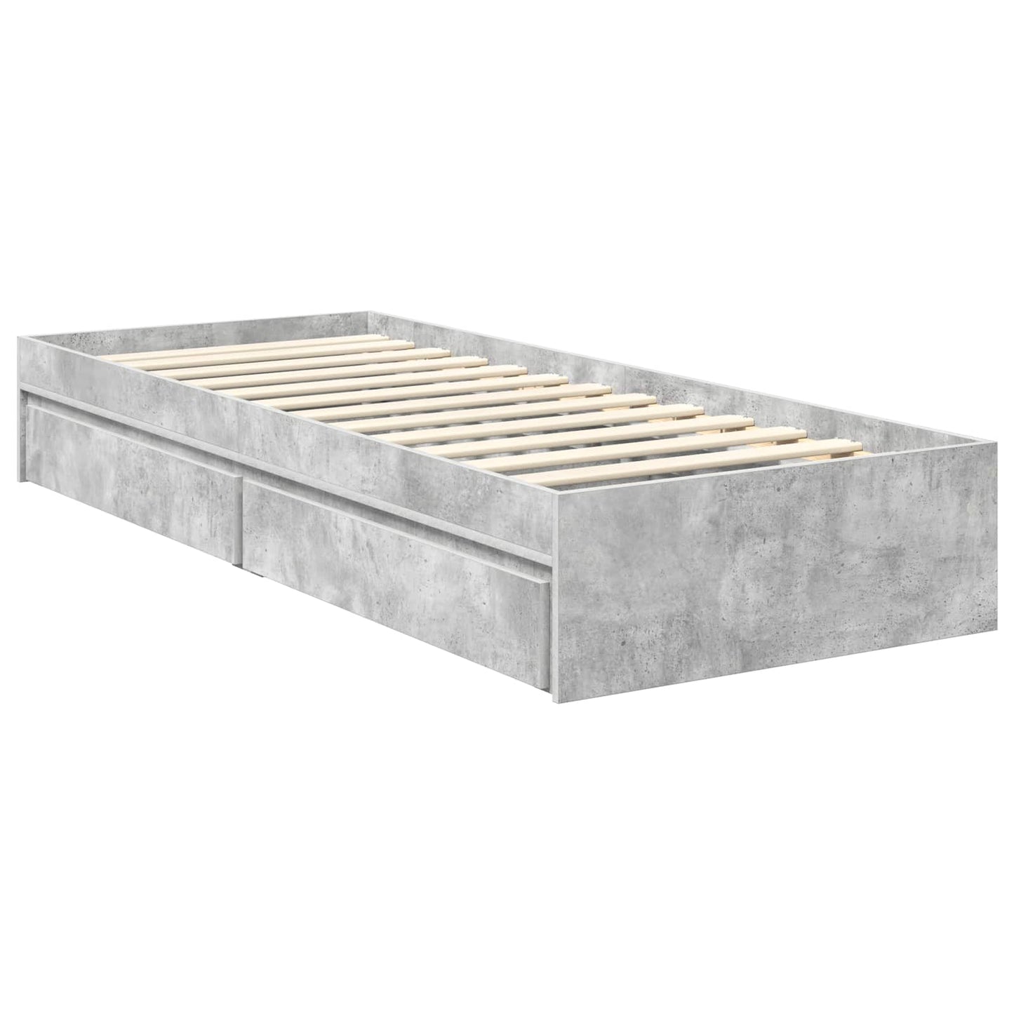vidaXL Κρεβάτι Αποθήκης Σκυρόδεμα Γκρι 75 x 190 cm Επεξεργασμένο ξύλο