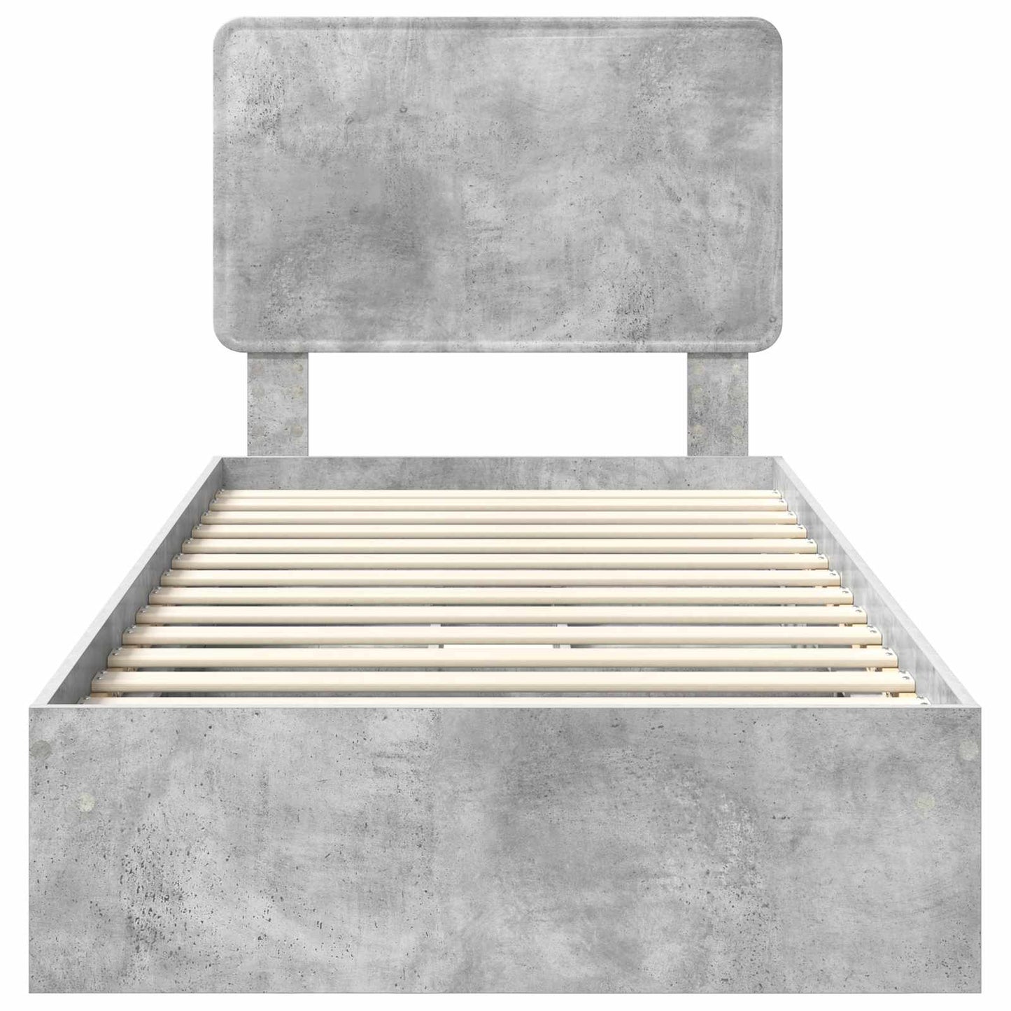 vidaXL Κρεβάτι Αποθήκης Σκυρόδεμα Γκρι 75 x 190 cm Επεξεργασμένο ξύλο
