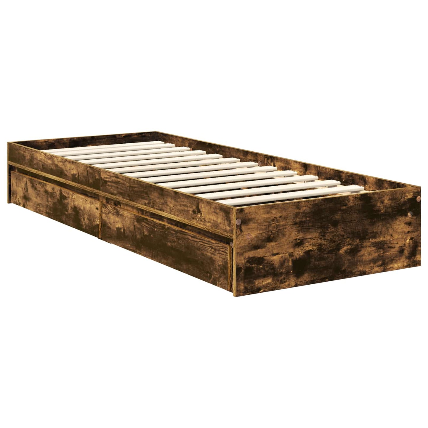 vidaXL Κρεβάτι Αποθήκης Καπνιστό Δρύς 75 x 190 cm Επεξεργασμένο ξύλο