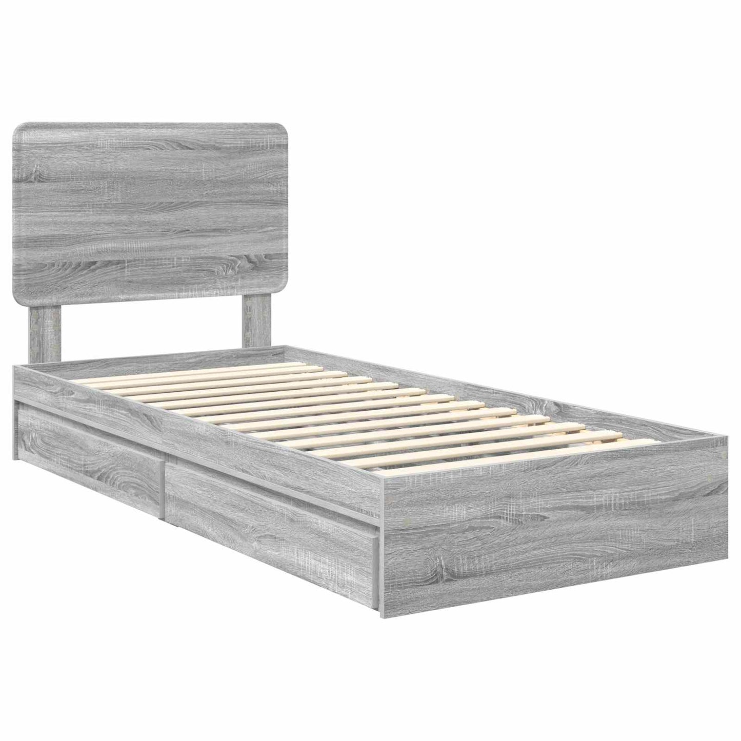 vidaXL Κρεβάτι Αποθήκης Γκρίζο Σονομα 75 x 190 cm Επεξεργασμένο ξύλο