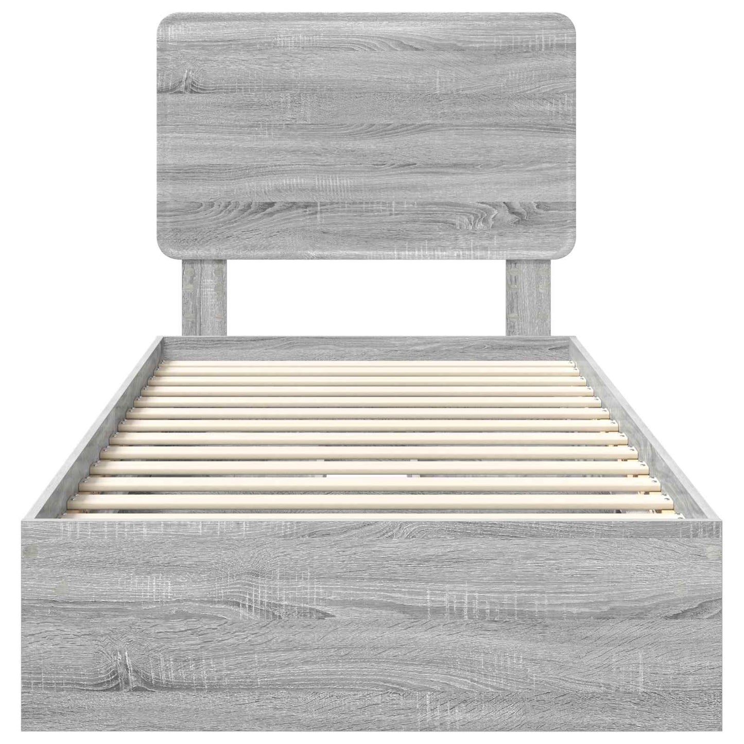 vidaXL Κρεβάτι Αποθήκης Γκρίζο Σονομα 75 x 190 cm Επεξεργασμένο ξύλο