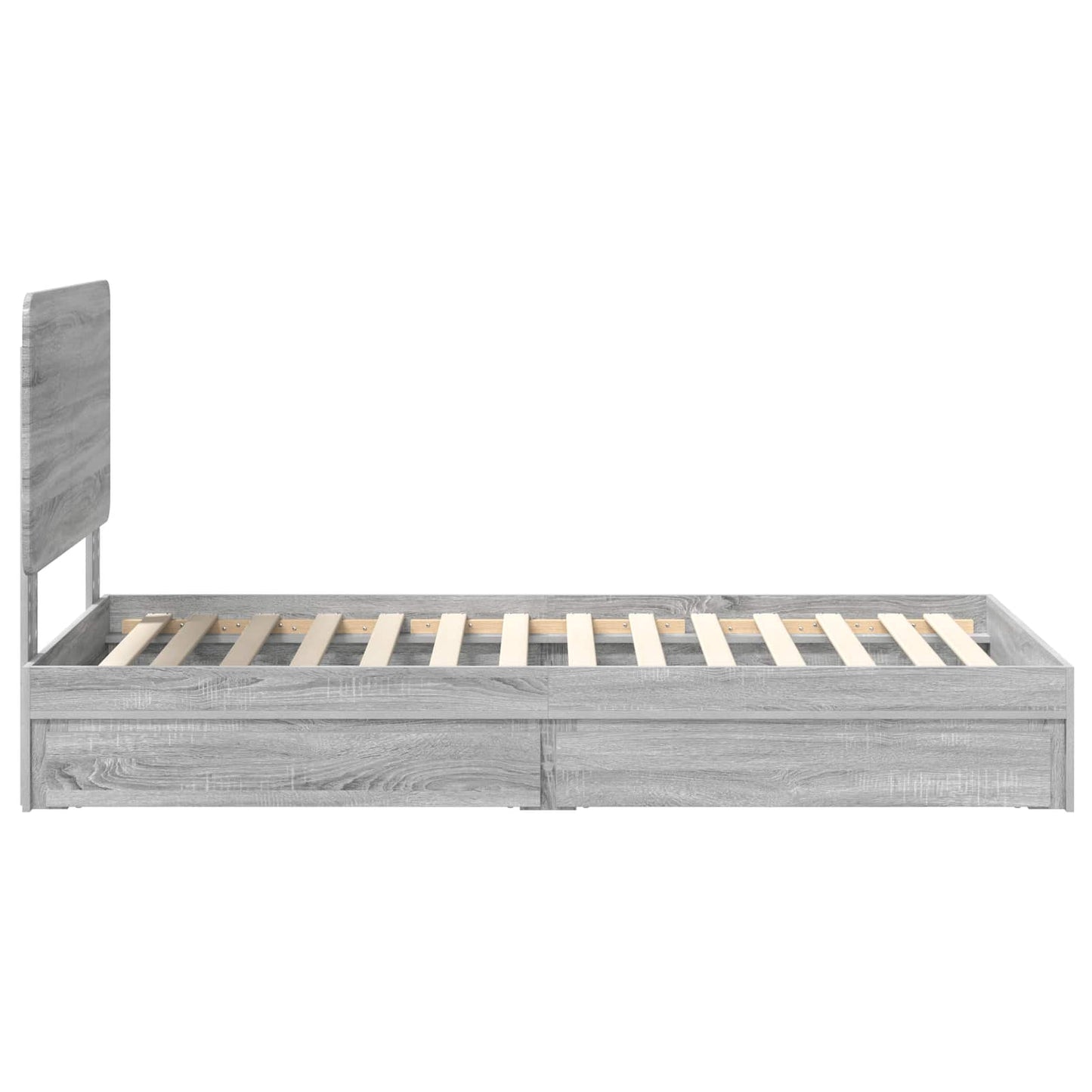 vidaXL Κρεβάτι Αποθήκης Γκρίζο Σονομα 75 x 190 cm Επεξεργασμένο ξύλο