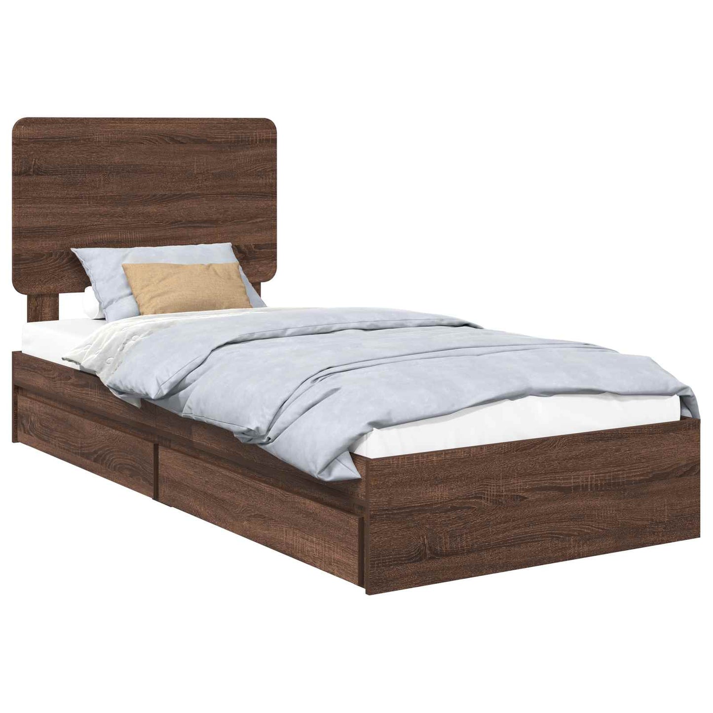 vidaXL Κρεβάτι Αποθήκης Καφέ δρυς 75 x 190 cm Επεξεργασμένο ξύλο