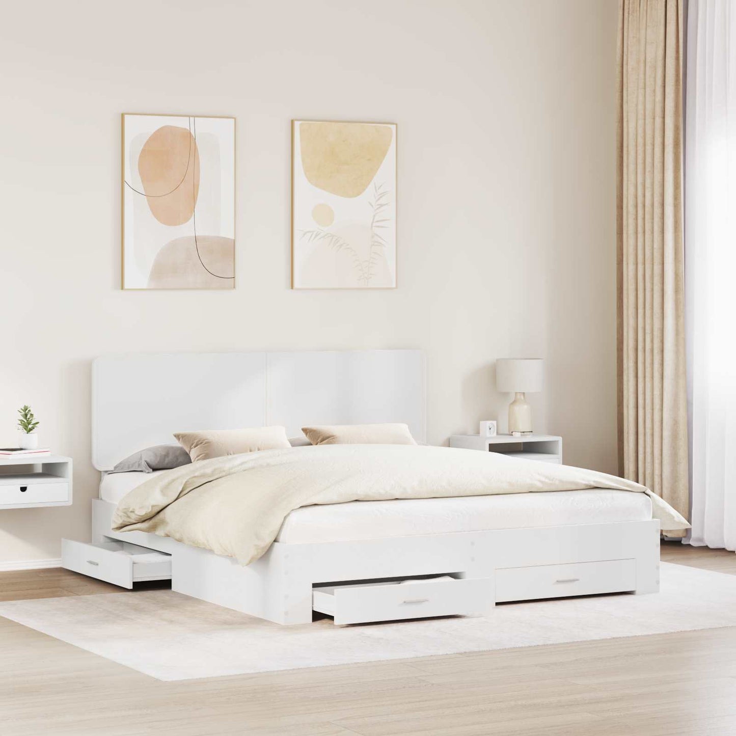 vidaXL Σκελετός Κρεβατιού Λευκό 180 x 200 cm Επεξεργασμένο ξύλο