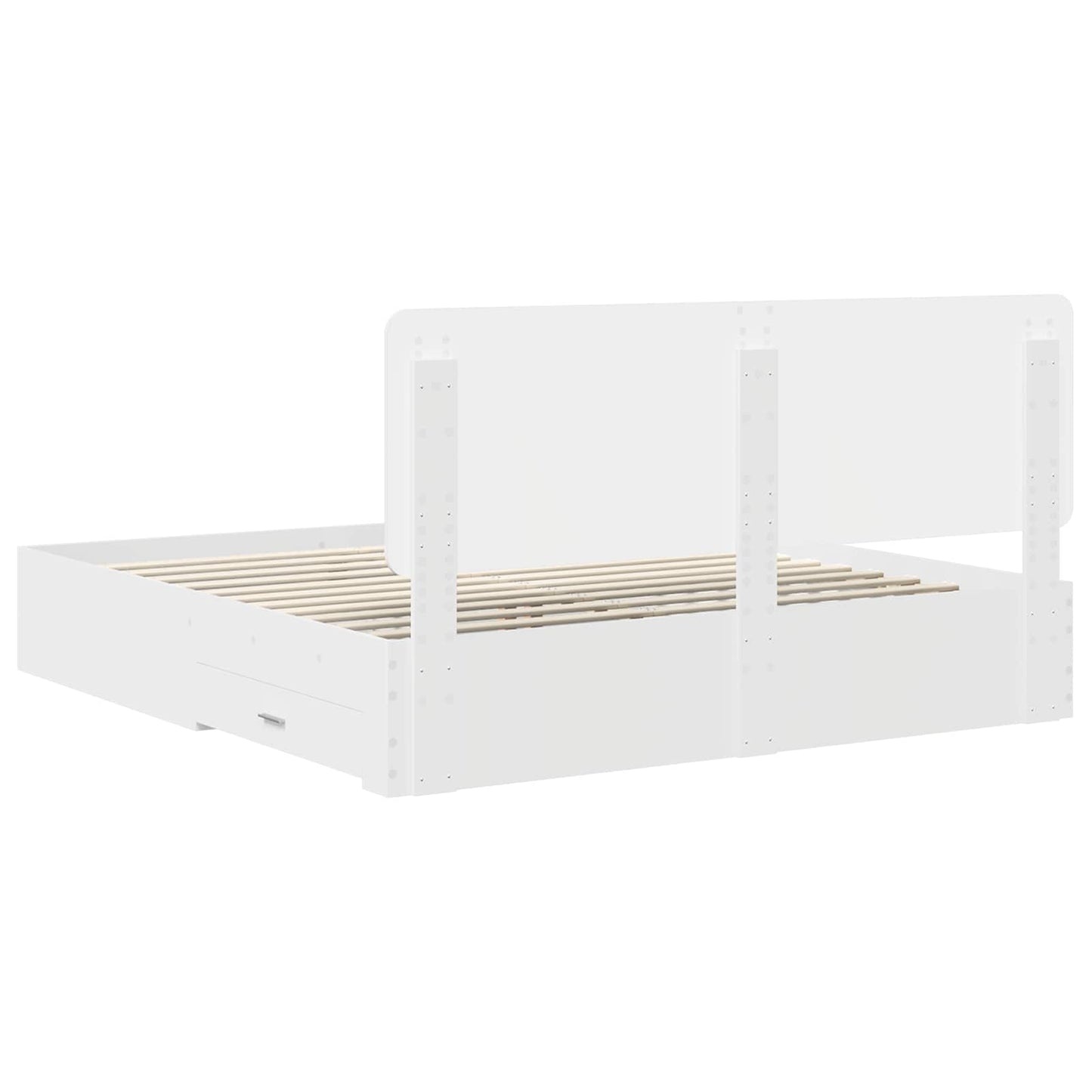 vidaXL Σκελετός Κρεβατιού Λευκό 180 x 200 cm Επεξεργασμένο ξύλο