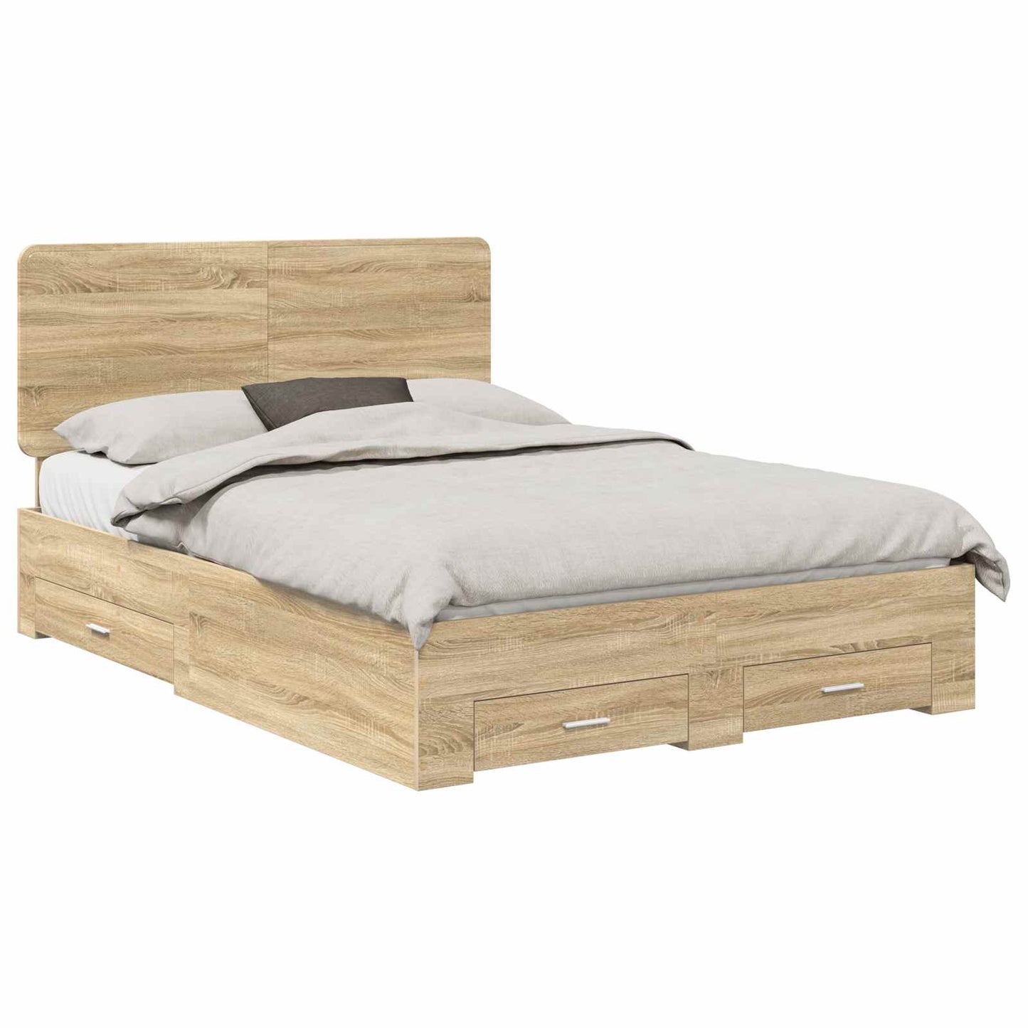 vidaXL Σκελετός Κρεβατιού Δρύς Sonoma 150 x 200 cm Επεξεργασμένο Ξύλο