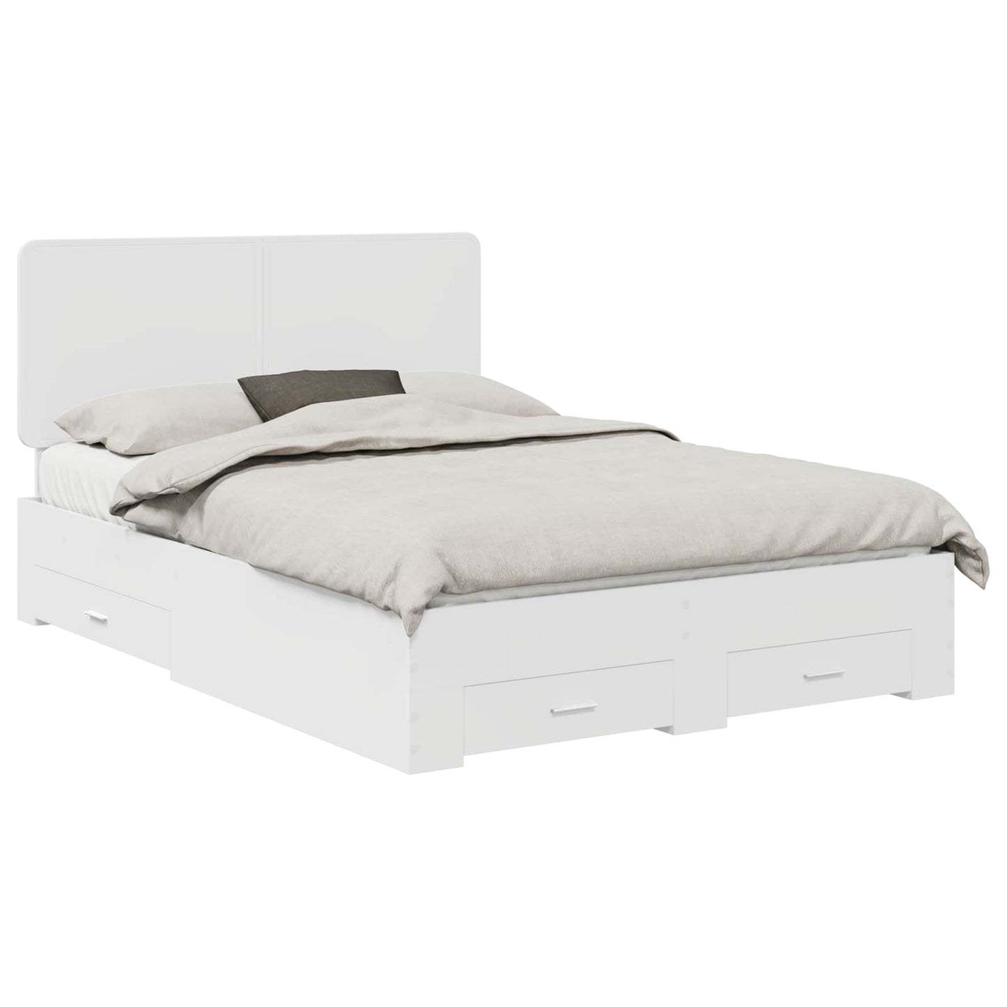 vidaXL Σκελετός Κρεβατιού Λευκό 140 x 190 cm Επεξεργασμένο ξύλο