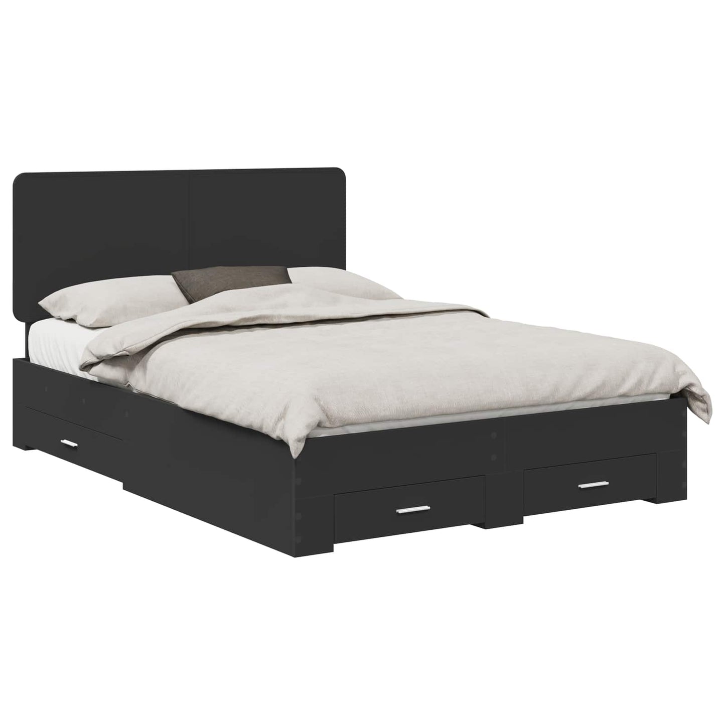 vidaXL Σκελετός Κρεβατιού Μαύρο 140 x 190 cm Επεξεργασμένο ξύλο