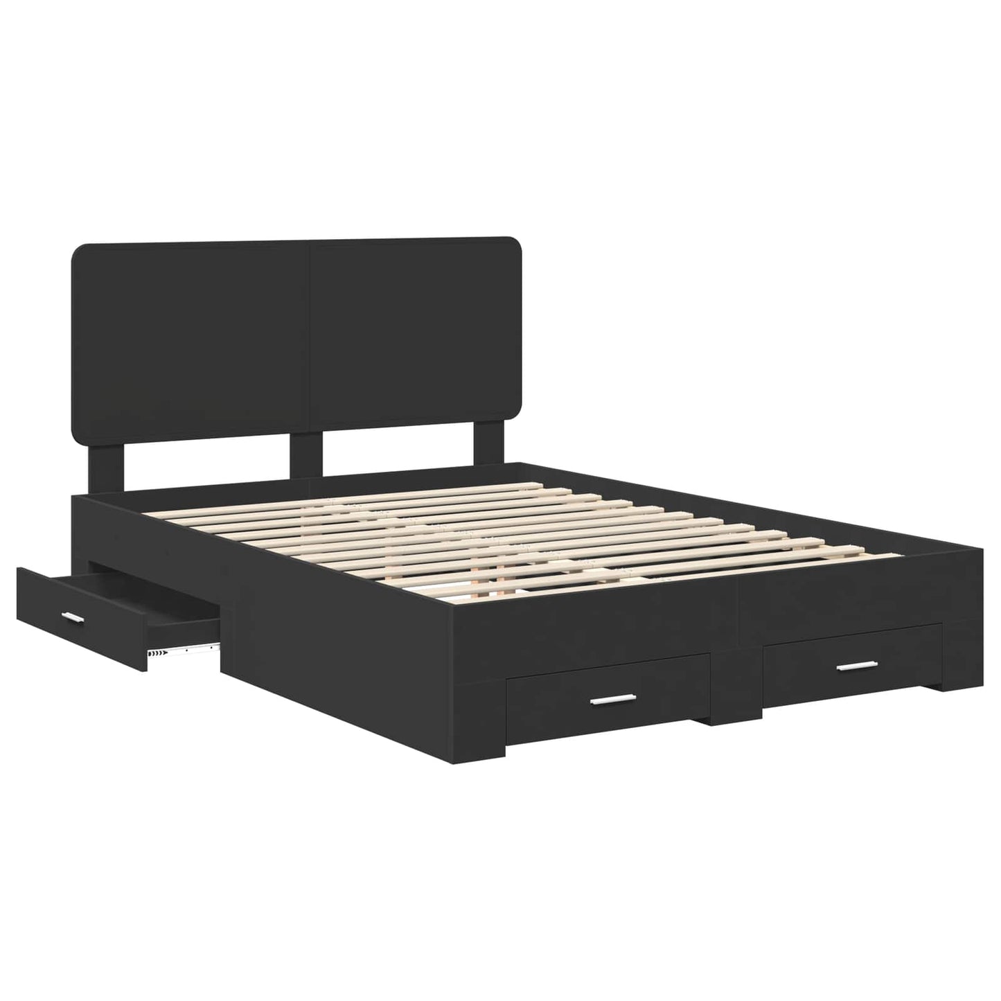 vidaXL Σκελετός Κρεβατιού Μαύρο 140 x 190 cm Επεξεργασμένο ξύλο