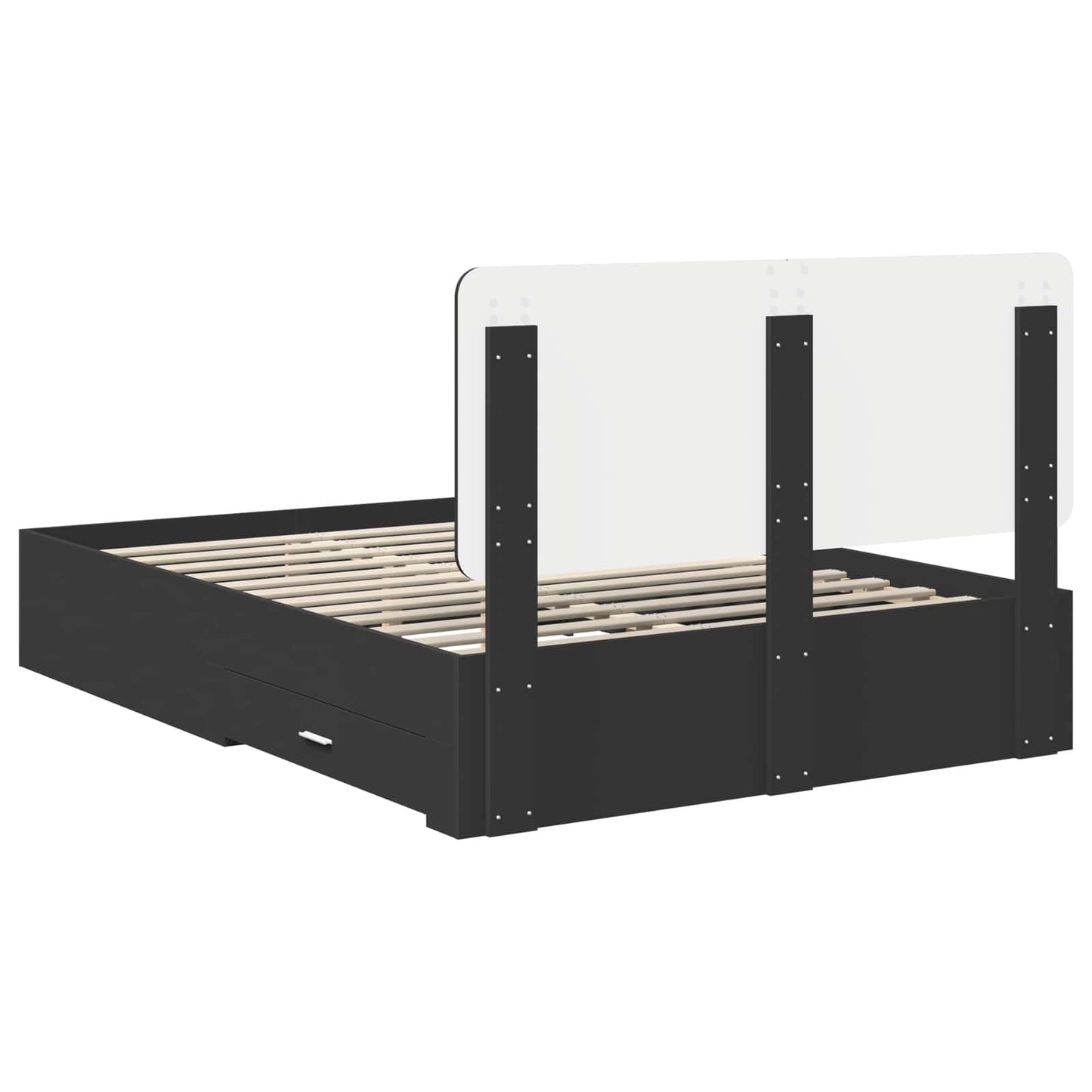 vidaXL Σκελετός Κρεβατιού Μαύρο 140 x 190 cm Επεξεργασμένο ξύλο