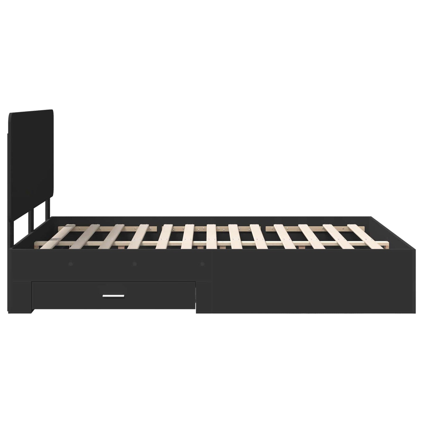 vidaXL Σκελετός Κρεβατιού Μαύρο 140 x 190 cm Επεξεργασμένο ξύλο