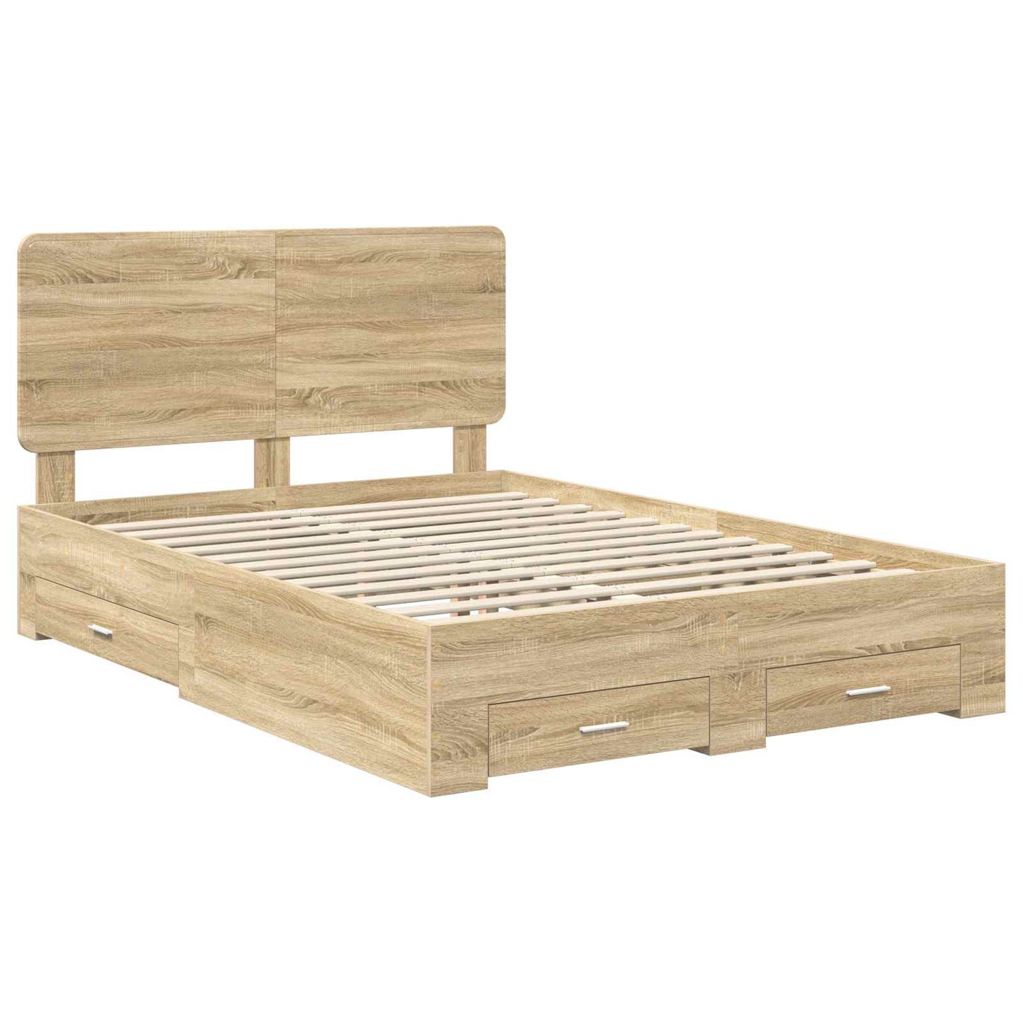 vidaXL Σκελετός Κρεβατιού Δρύς Sonoma 140 x 190 cm Επεξεργασμένο ξύλο