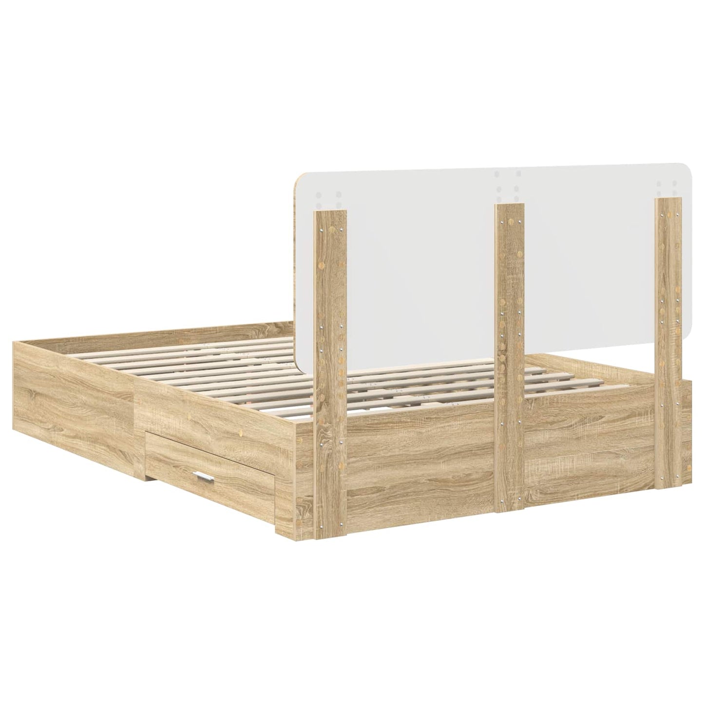 vidaXL Σκελετός Κρεβατιού Δρύς Sonoma 140 x 190 cm Επεξεργασμένο ξύλο
