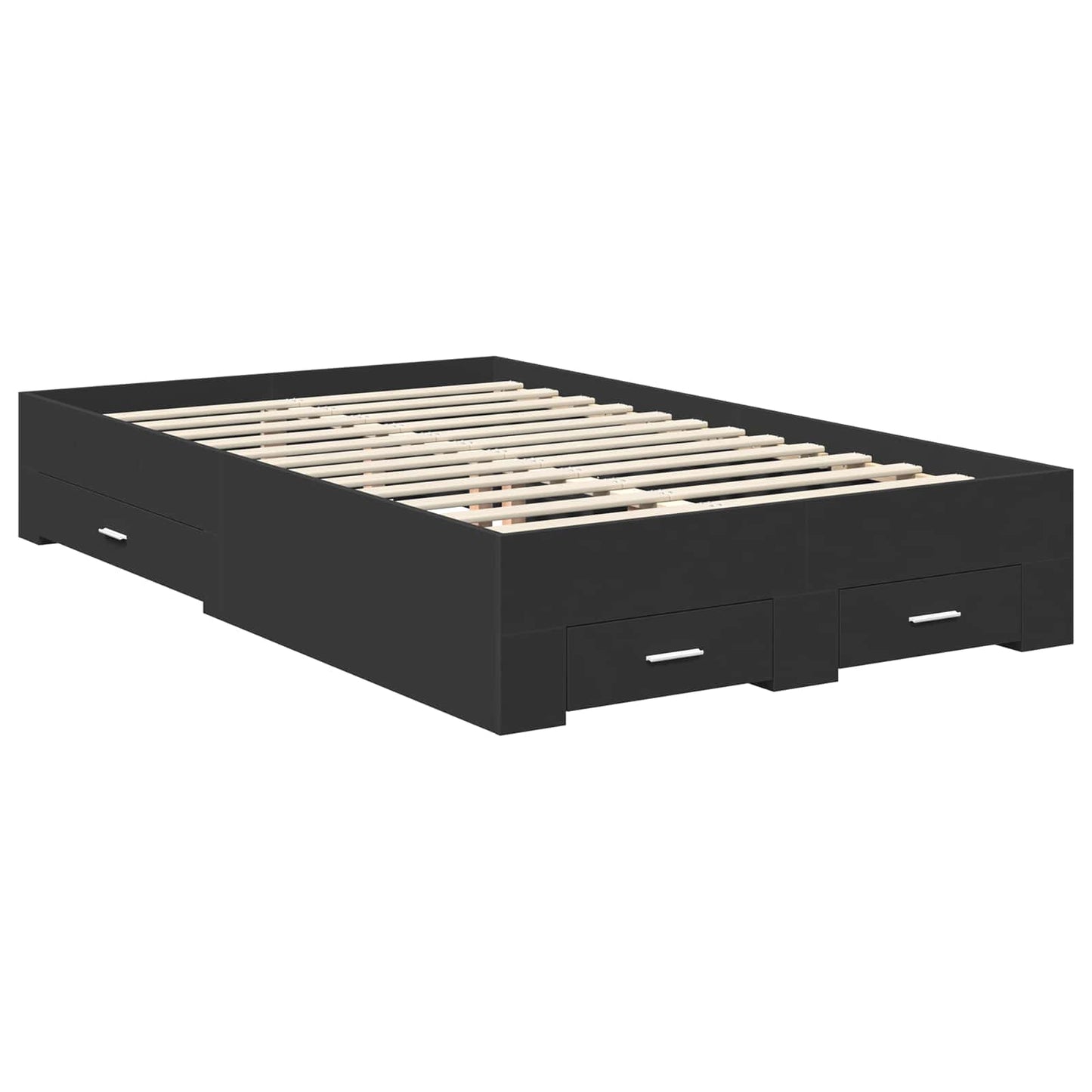 vidaXL Σκελετός Κρεβατιού Μαύρο 135 x 190 cm Επεξεργασμένο ξύλο