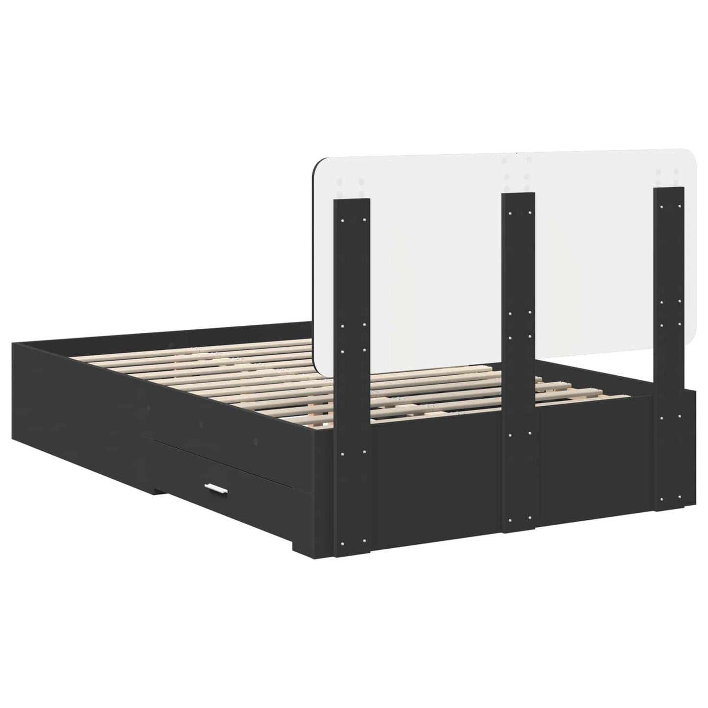 vidaXL Σκελετός Κρεβατιού Μαύρο 135 x 190 cm Επεξεργασμένο ξύλο