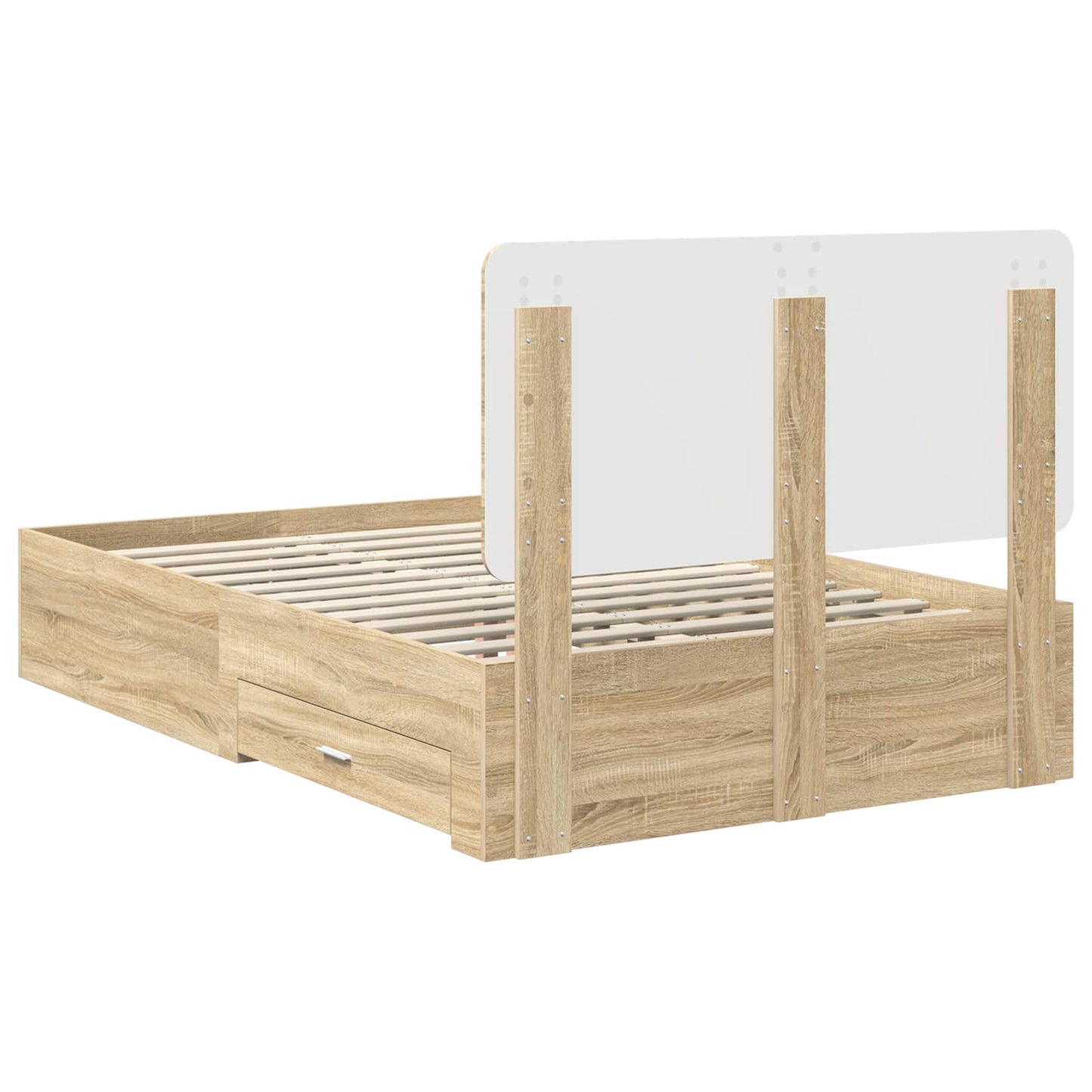 vidaXL Σκελετός Κρεβατιού Δρύς Sonoma 135 x 190 cm Επεξεργασμένο ξύλο