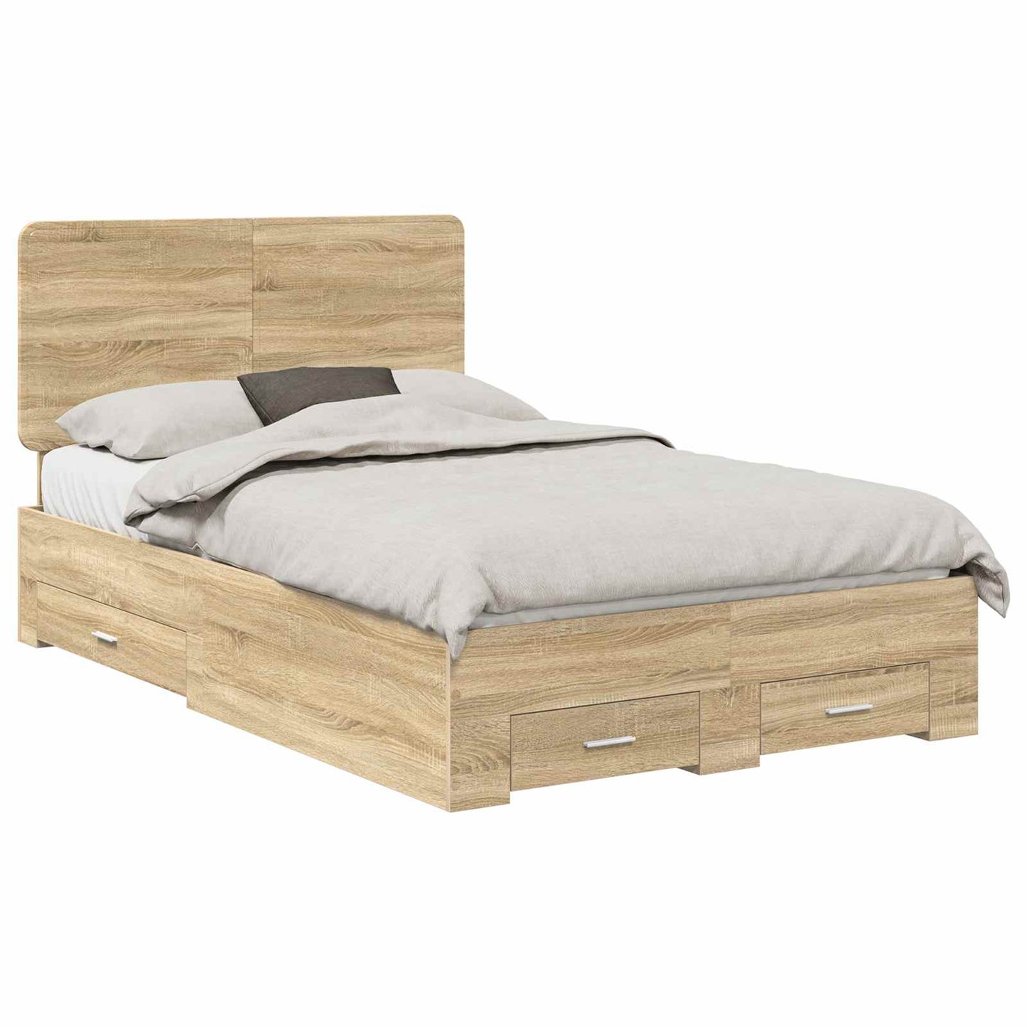 vidaXL Σκελετός Κρεβατιού Δρύς Sonoma 120 x 200 cm Επεξεργασμένο ξύλο