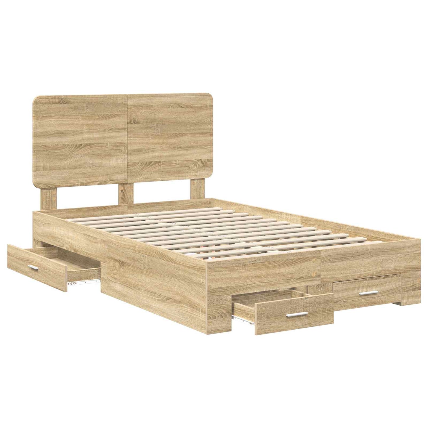 vidaXL Σκελετός Κρεβατιού Δρύς Sonoma 120 x 200 cm Επεξεργασμένο ξύλο