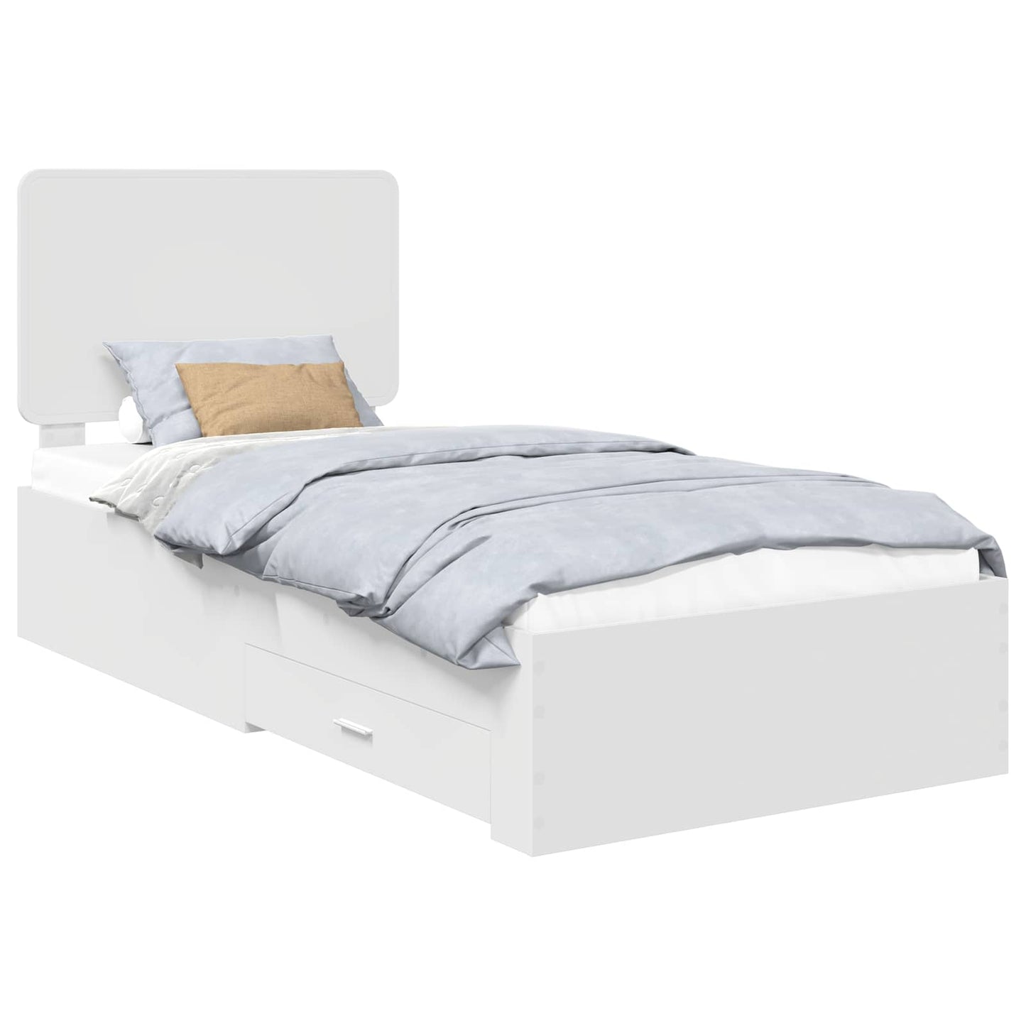 vidaXL Σκελετός Κρεβατιού Λευκό 90 x 190 cm Επεξεργασμένο ξύλο