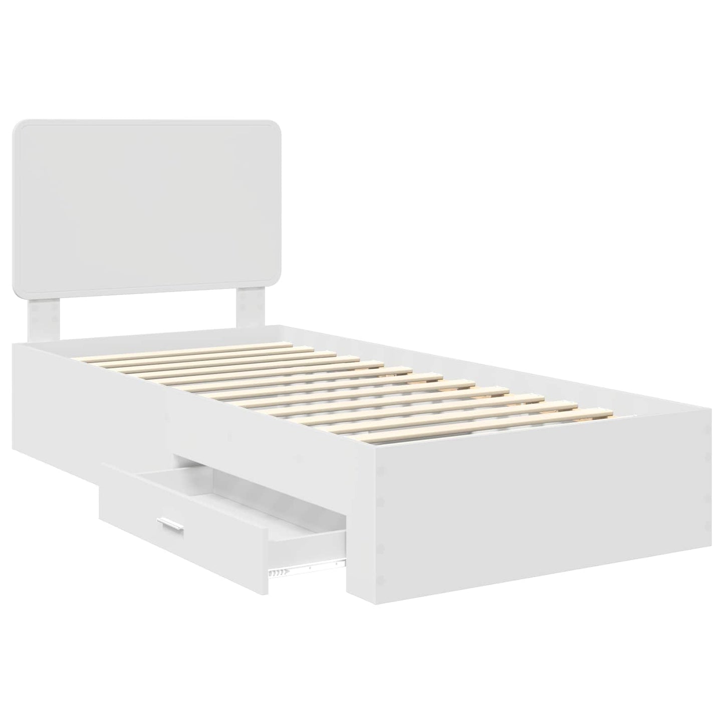 vidaXL Σκελετός Κρεβατιού Λευκό 90 x 190 cm Επεξεργασμένο ξύλο