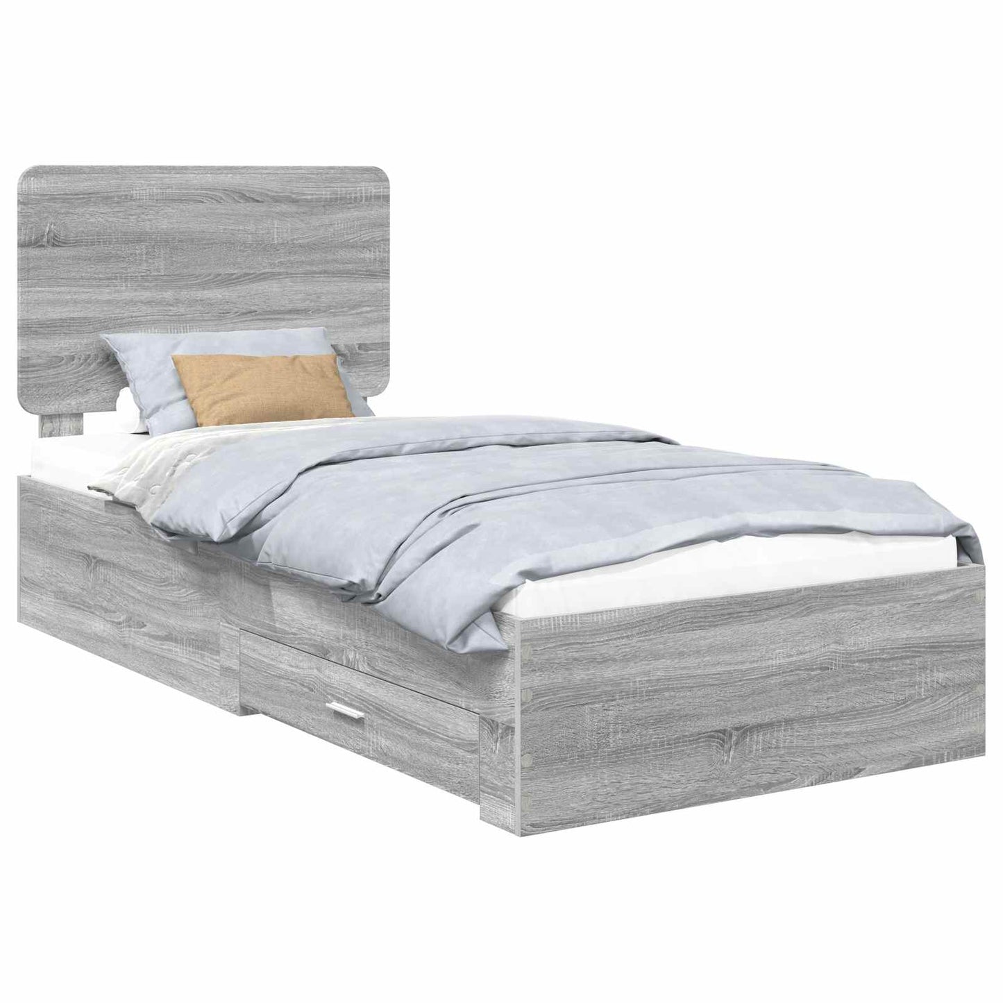 vidaXL Σκελετός Κρεβατιού Γκρίζο Σονομα 90 x 190 cm Επεξεργασμένο ξύλο