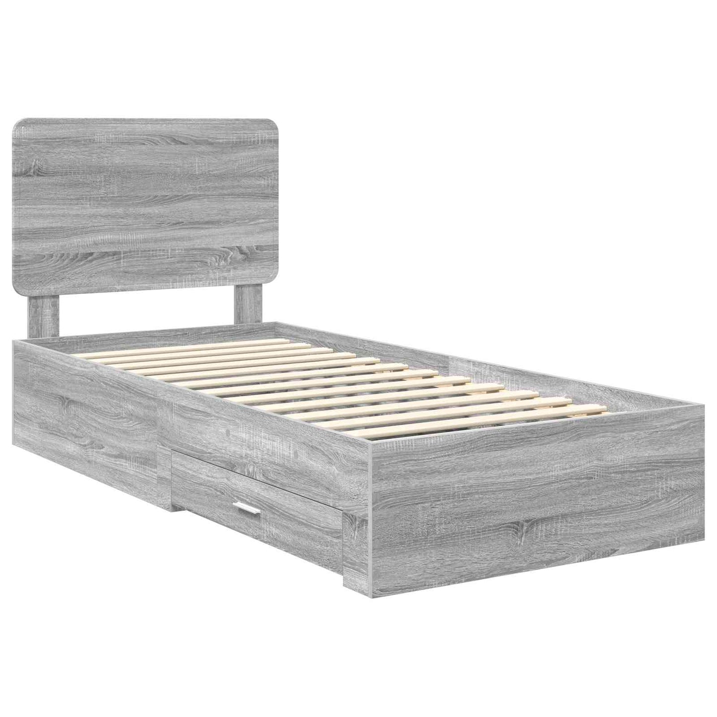 vidaXL Σκελετός Κρεβατιού Γκρίζο Σονομα 90 x 190 cm Επεξεργασμένο ξύλο
