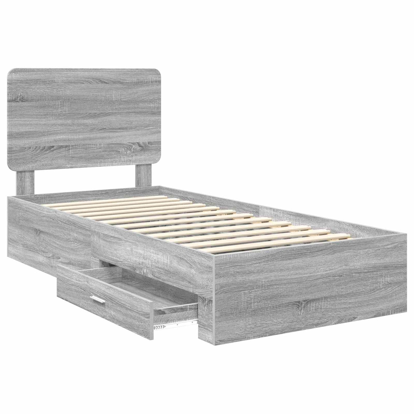 vidaXL Σκελετός Κρεβατιού Γκρίζο Σονομα 90 x 190 cm Επεξεργασμένο ξύλο