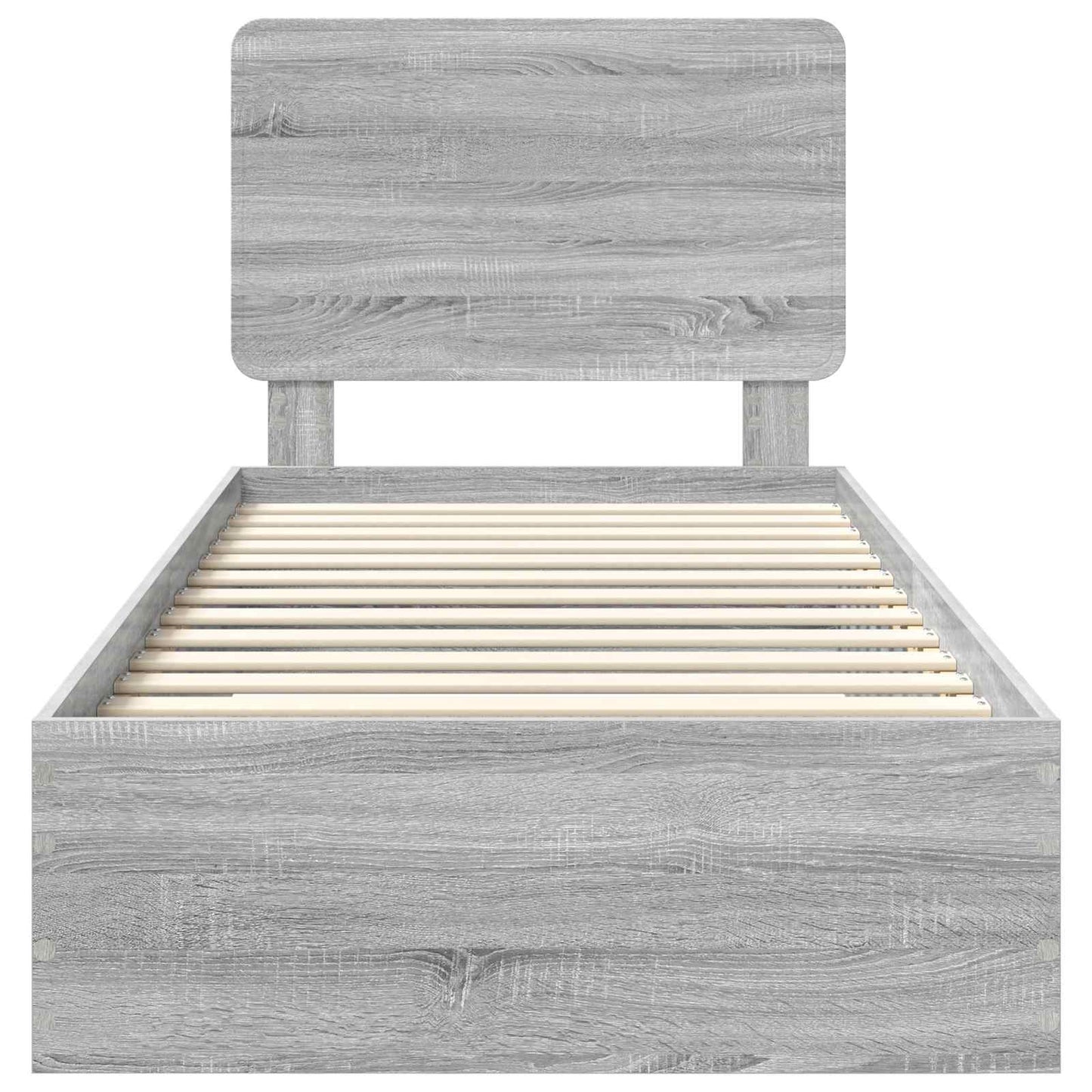vidaXL Σκελετός Κρεβατιού Γκρίζο Σονομα 90 x 190 cm Επεξεργασμένο ξύλο