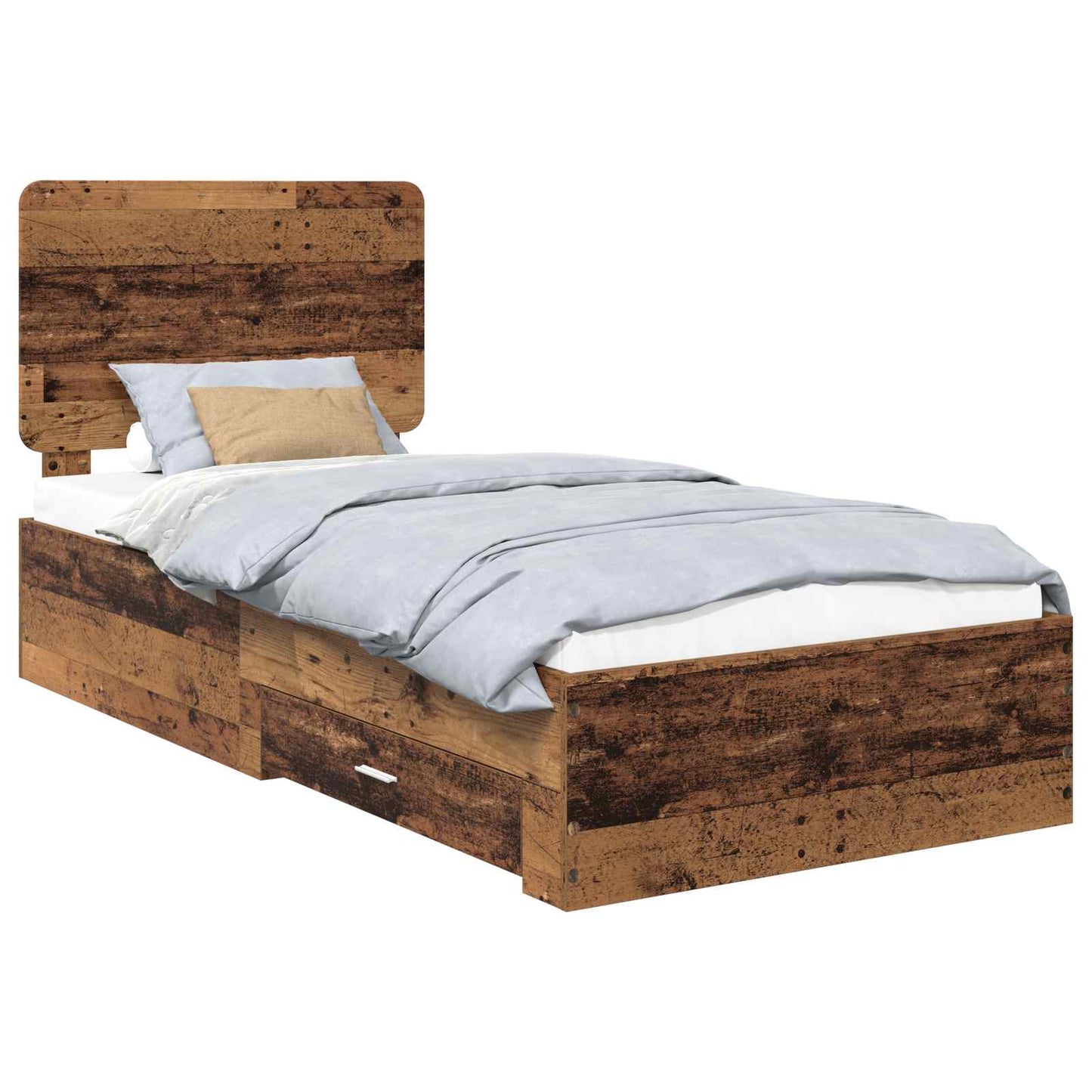 vidaXL Σκελετός Κρεβατιού Παλιό ξύλο 90 x 190 cm Επεξεργασμένο ξύλο