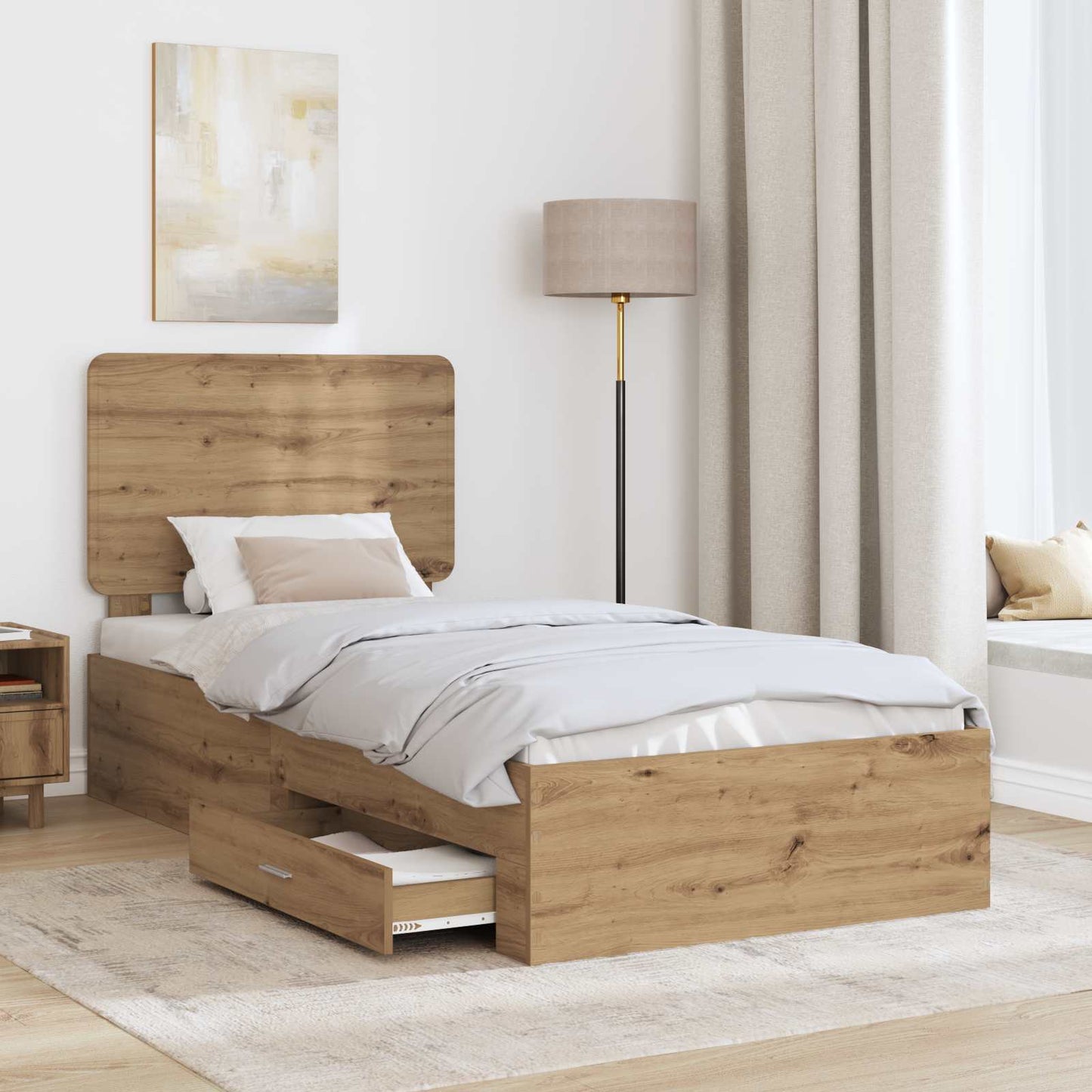 vidaXL Σκελετός Κρεβατιού Artisan Oak 90 x 190 cm Επεξεργασμένο ξύλο