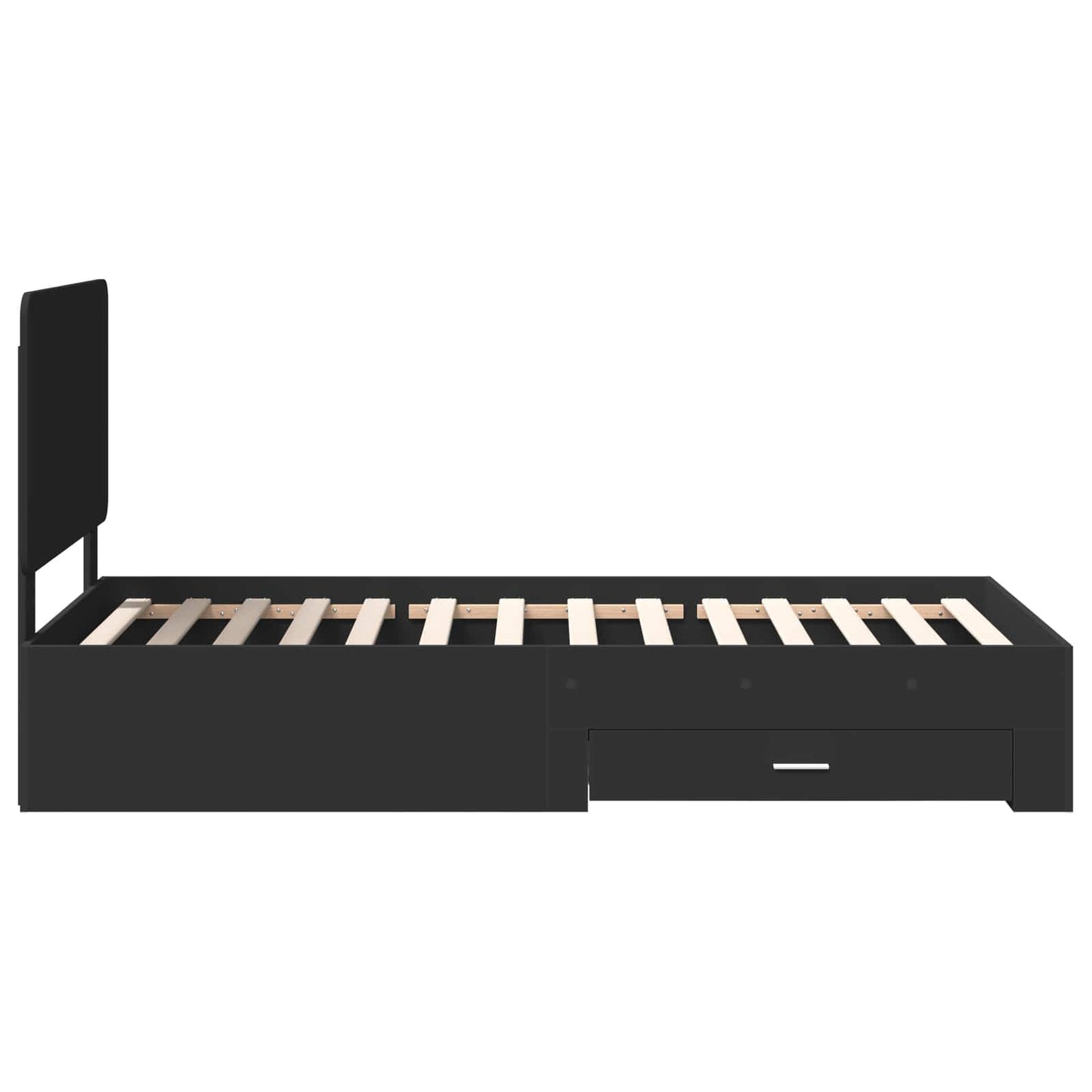 vidaXL Σκελετός Κρεβατιού Μαύρο 75 x 190 cm Επεξεργασμένο ξύλο