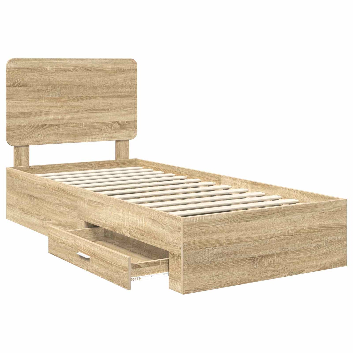 vidaXL Σκελετός Κρεβατιού Δρύς Sonoma 75 x 190 cm Επεξεργασμένο ξύλο