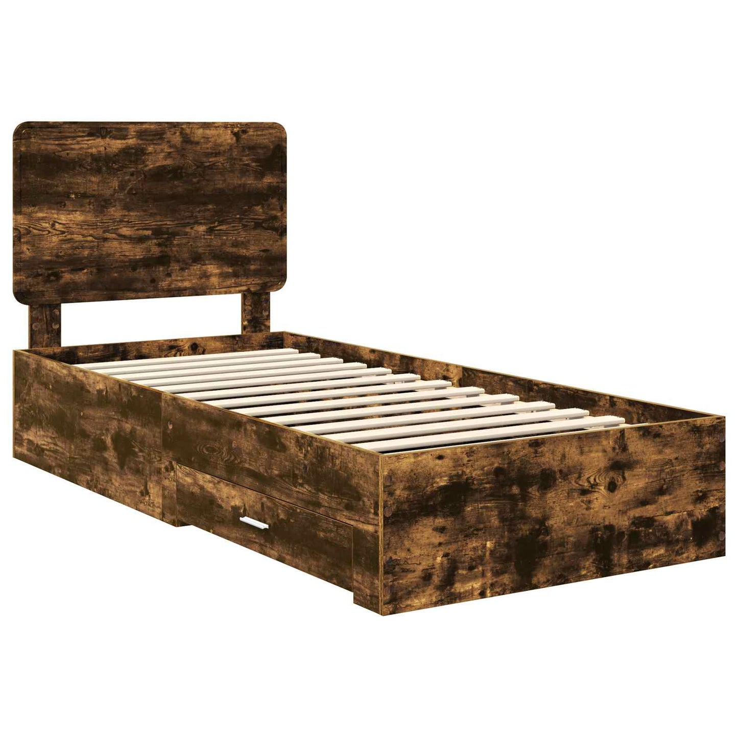 vidaXL Σκελετός Κρεβατιού Καπνιστό Δρύς 75 x 190 cm Επεξεργασμένο ξύλο