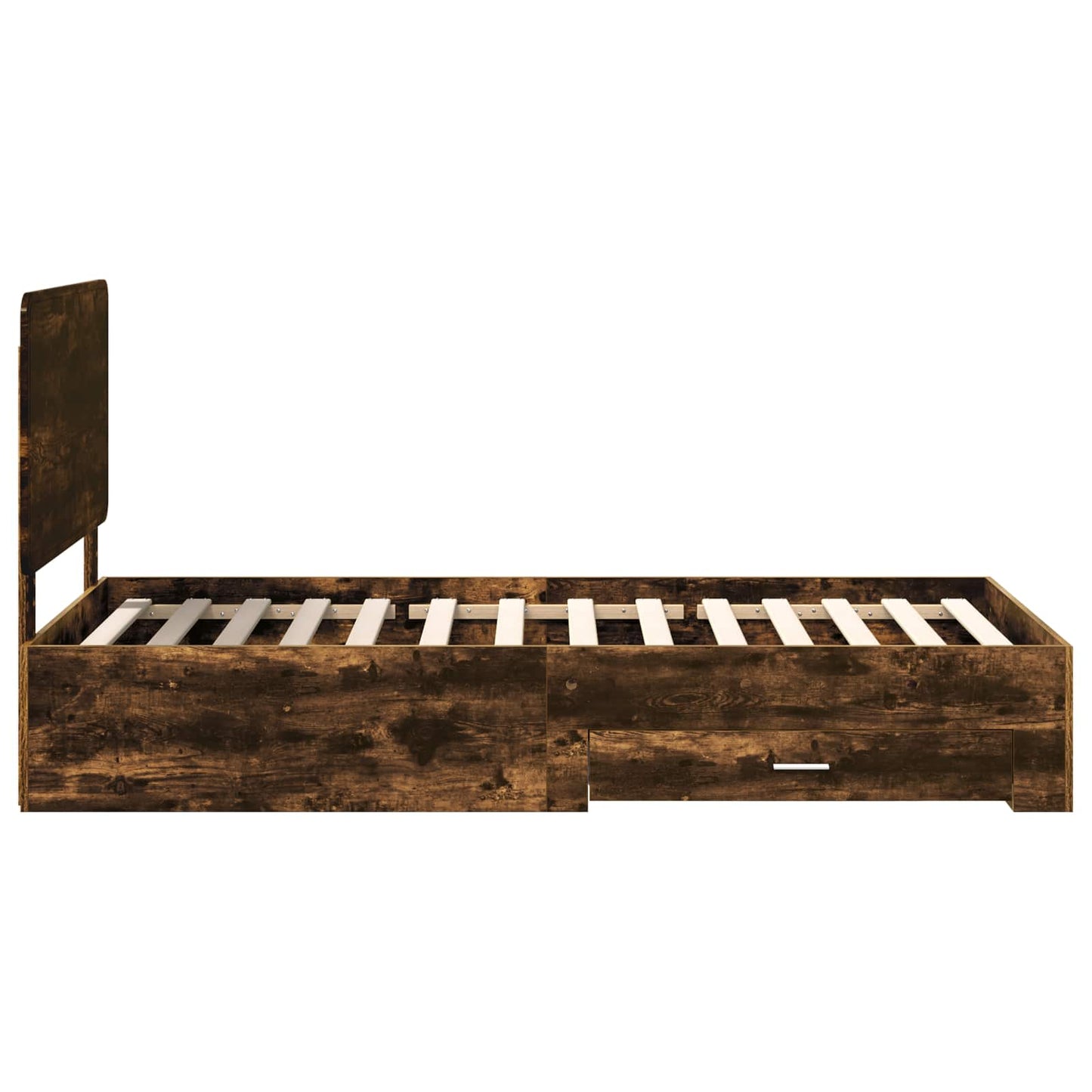 vidaXL Σκελετός Κρεβατιού Καπνιστό Δρύς 75 x 190 cm Επεξεργασμένο ξύλο