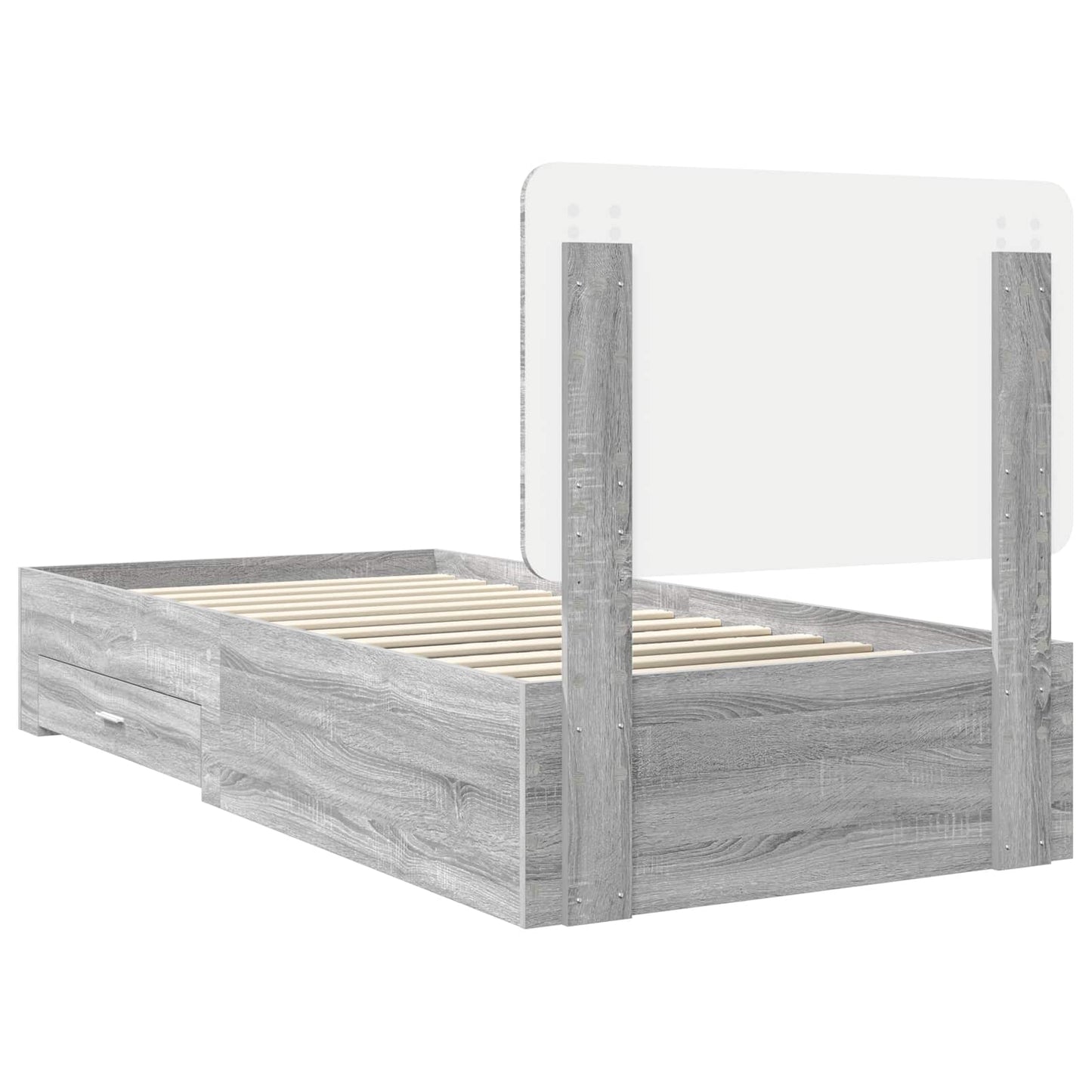 vidaXL Σκελετός Κρεβατιού Γκρίζο Σονομα 75 x 190 cm Επεξεργασμένο ξύλο