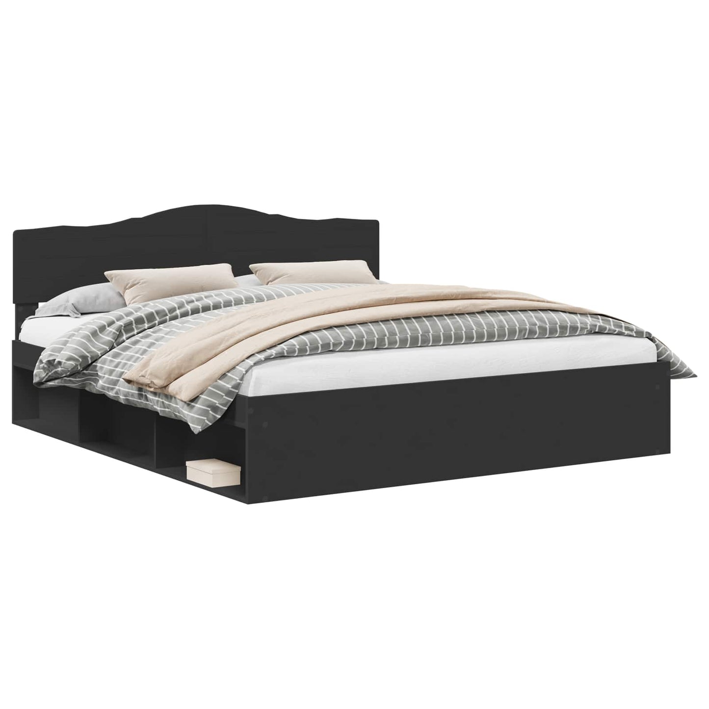 vidaXL Σκελετός Κρεβατιού Μαύρο 180 x 200 cm Στερεά ξυλεία πεύκου