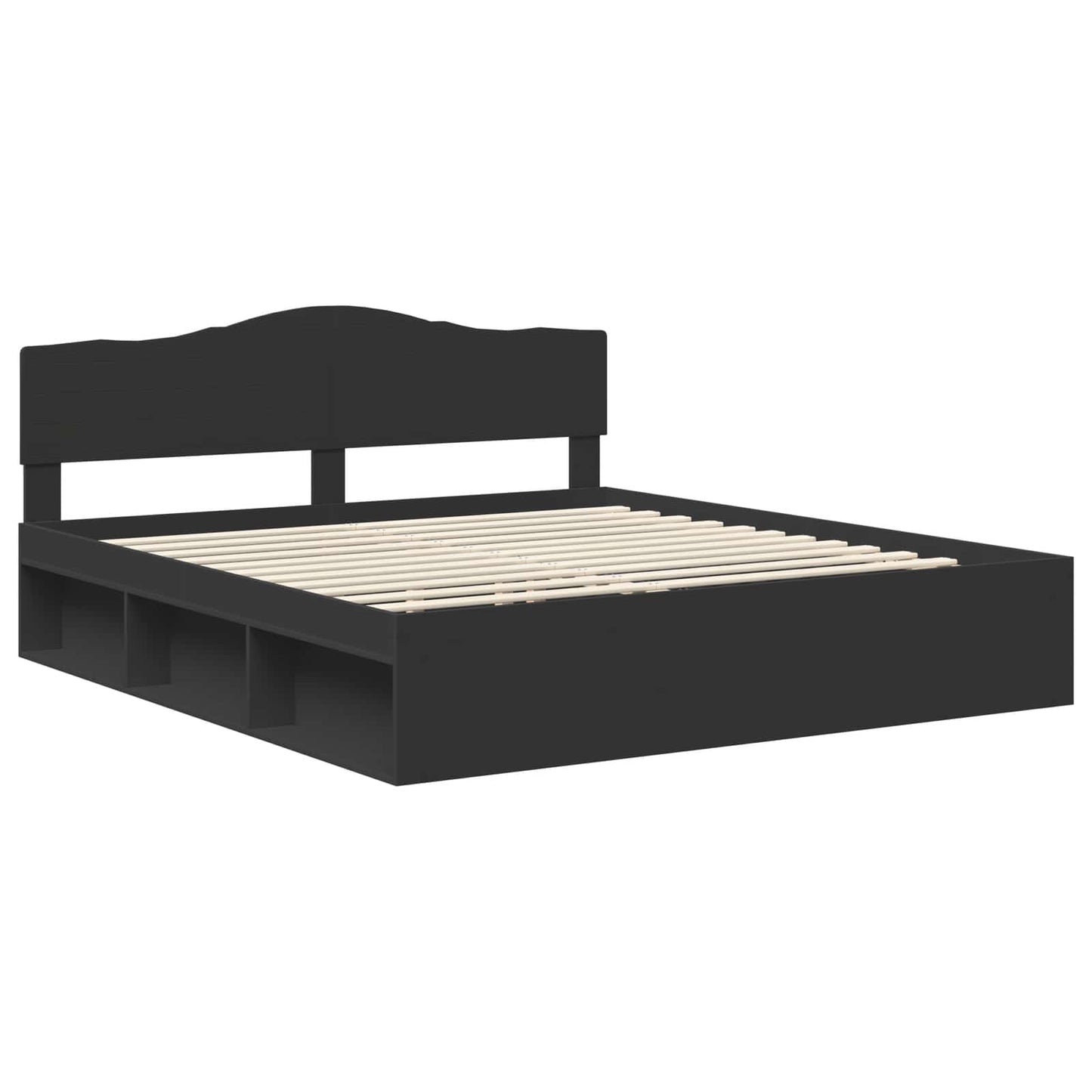 vidaXL Σκελετός Κρεβατιού Μαύρο 180 x 200 cm Στερεά ξυλεία πεύκου