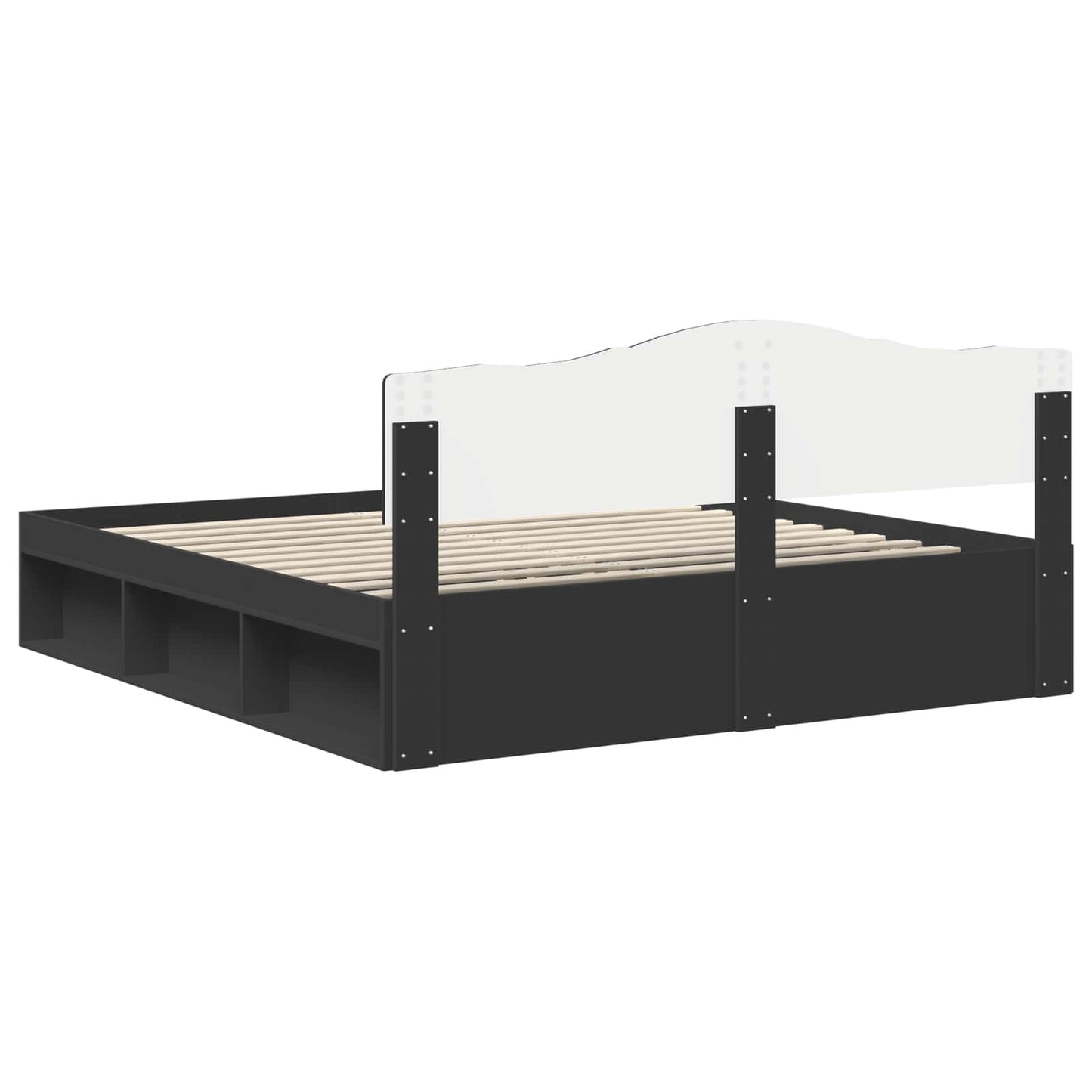vidaXL Σκελετός Κρεβατιού Μαύρο 180 x 200 cm Στερεά ξυλεία πεύκου