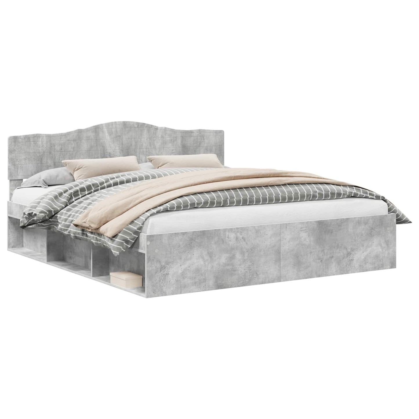 vidaXL Σκελετός Κρεβατιού Σκυρόδεμα 180 x 200 cm Στερεά ξυλεία πεύκου