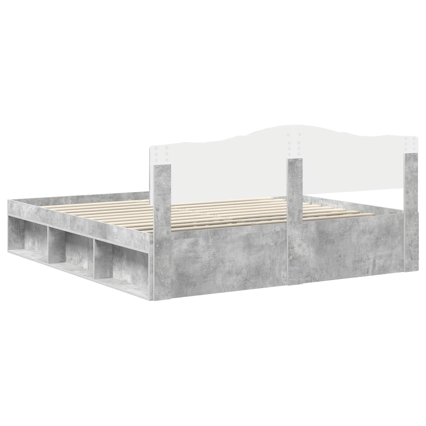 vidaXL Σκελετός Κρεβατιού Σκυρόδεμα 180 x 200 cm Στερεά ξυλεία πεύκου