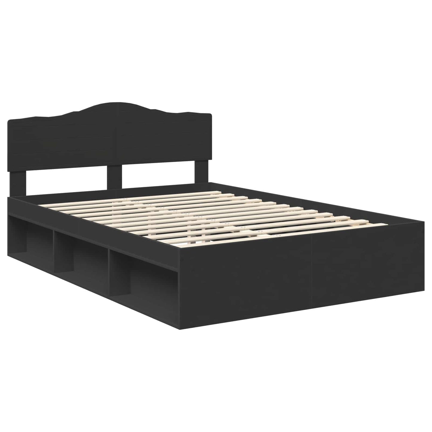 vidaXL Σκελετός Κρεβατιού Μαύρο 160 x 200 cm Στερεά ξυλεία πεύκου