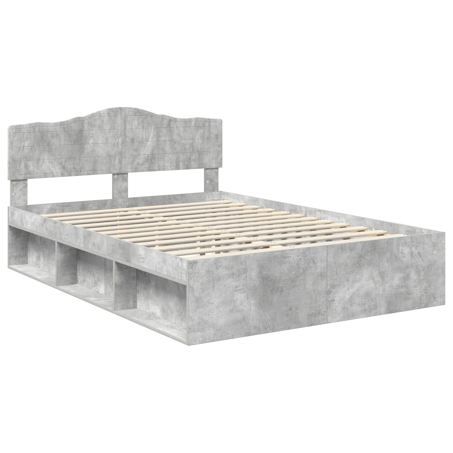vidaXL Σκελετός Κρεβατιού Σκυρόδεμα 160 x 200 cm Στερεά ξυλεία πεύκου